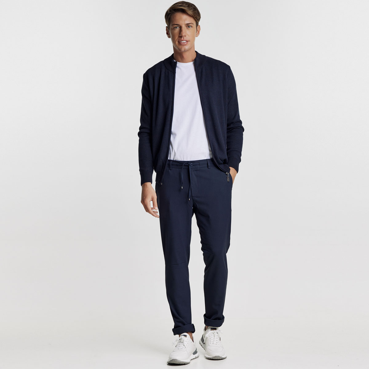 Alternative view of Bizzaro Ανδρικό Παντελόνι με Λάστιχο σε Μπλε Χρώμα