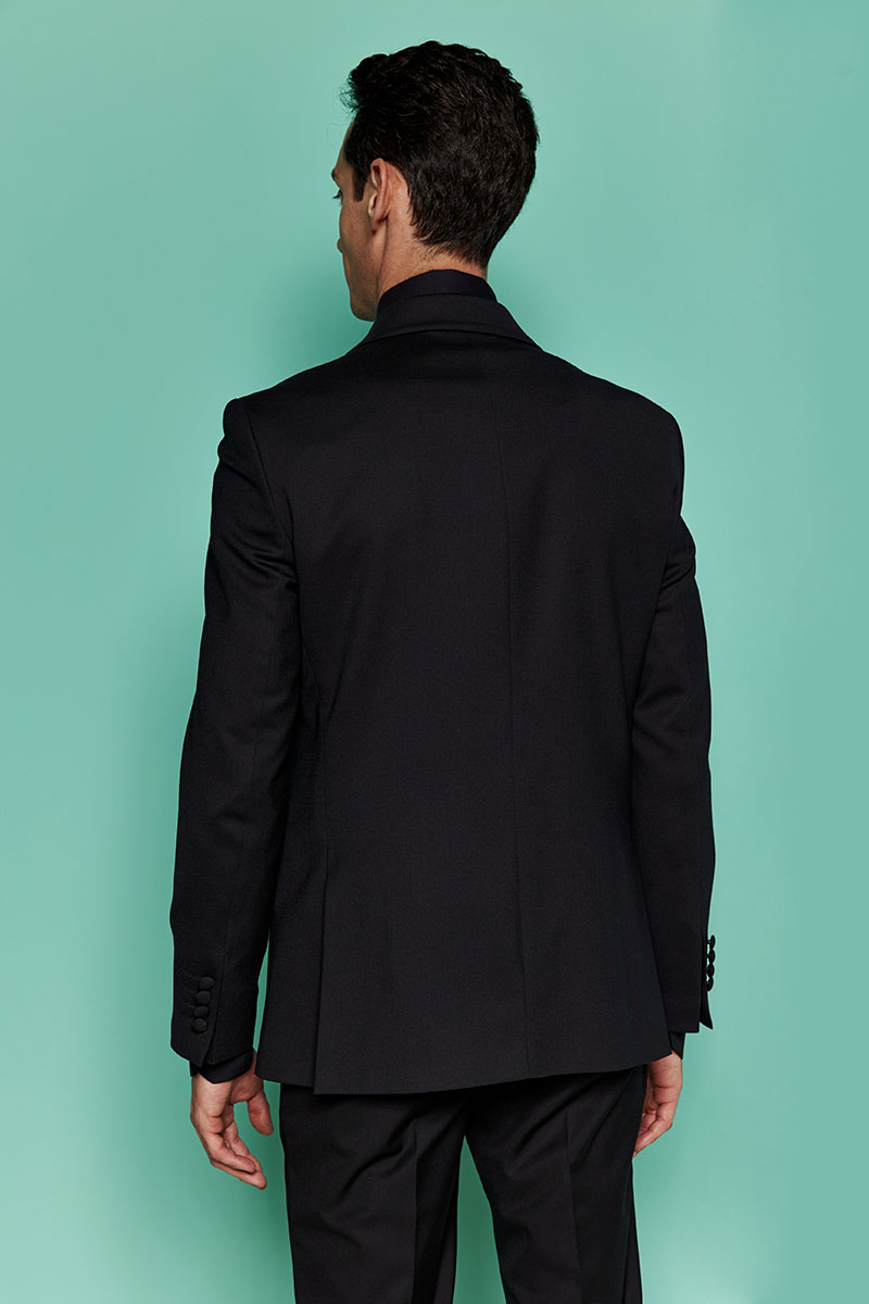 Ολόμαλλο Κοστούμι Γάμου Σμόκιν 859-081 σε Μαύρο Χρώμα και Slim Fit Εφαρμογή Bizzaro - Image 8