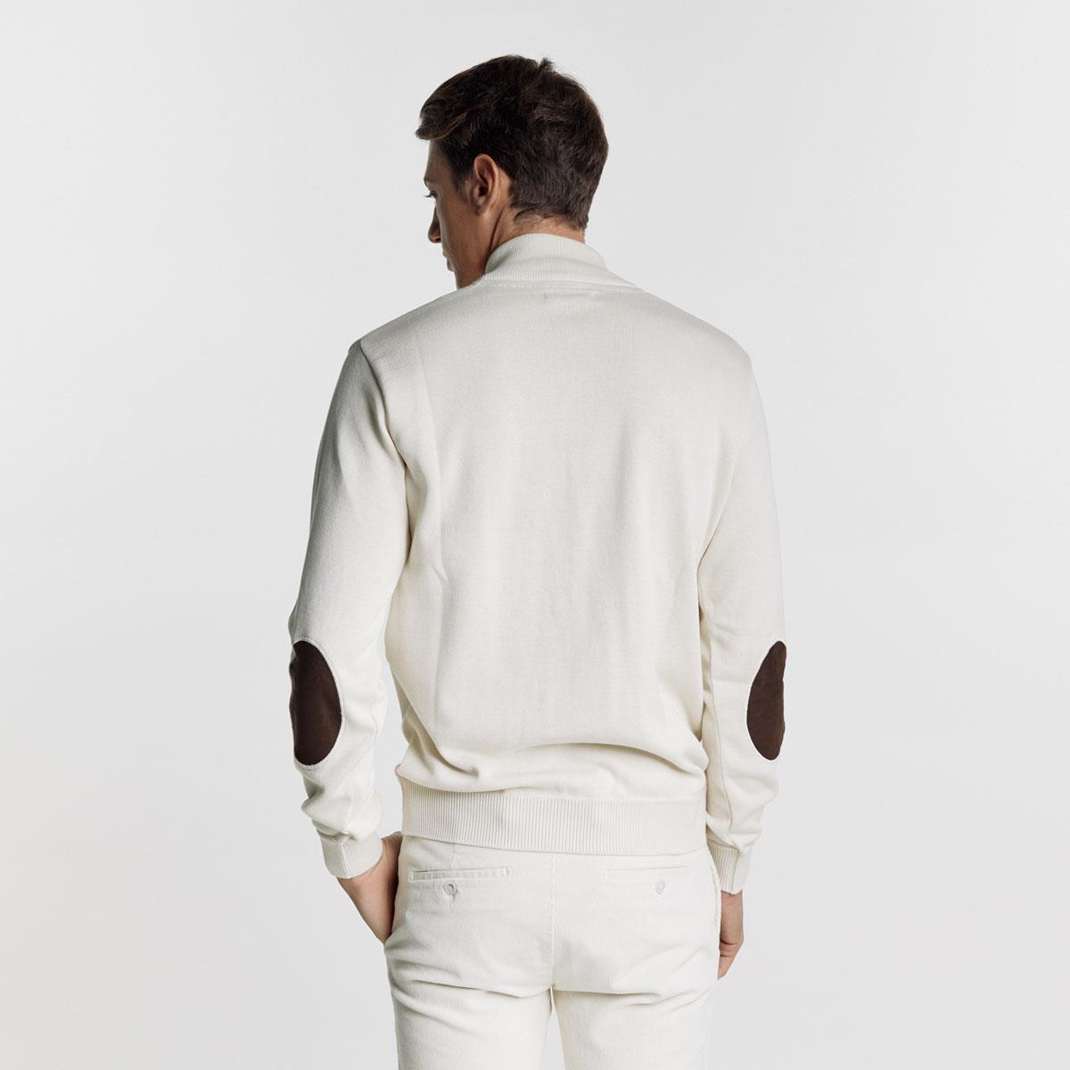 2229202 ΜΠΛΟΥΖΑ ZIP PLAIN WITH PATCH - ECRU