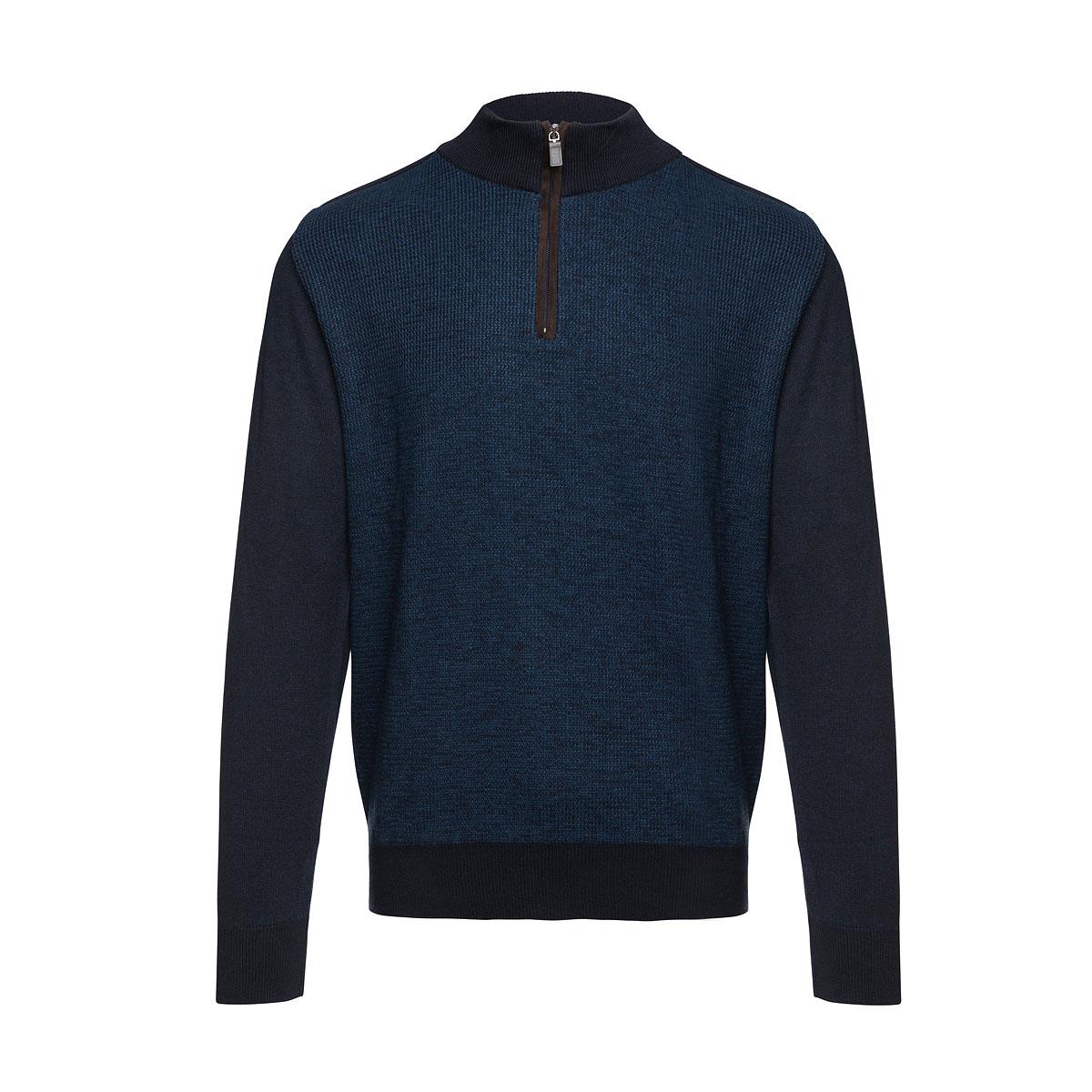 2027501 ΜΠΛΟΥΖΑ ZIP ΔΙΧΡΩΜΗ - BLUE