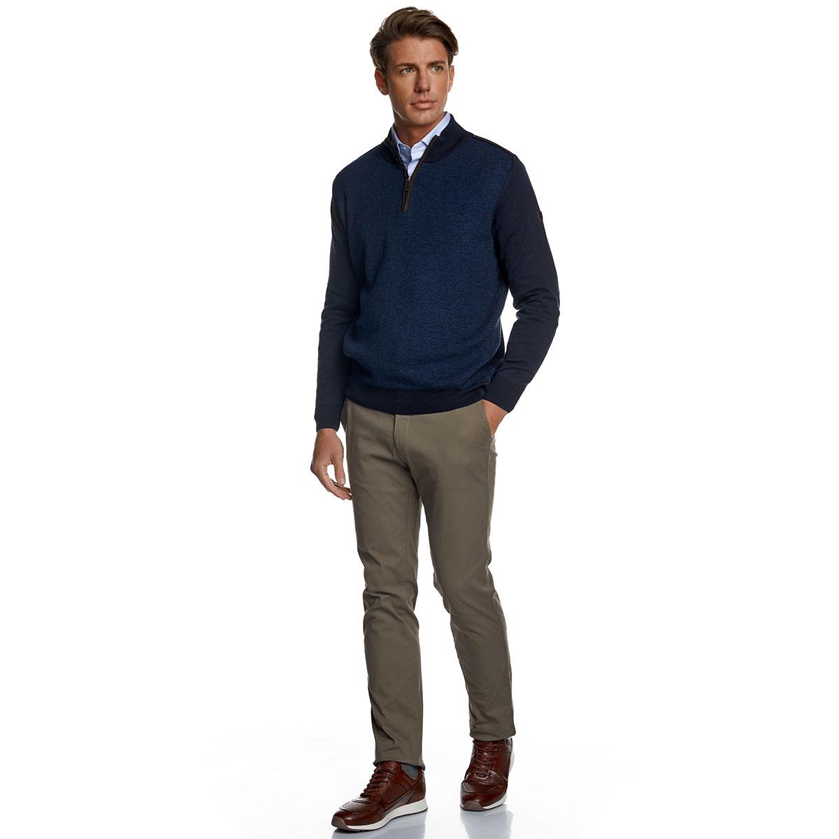 2027501 ΜΠΛΟΥΖΑ ZIP ΔΙΧΡΩΜΗ - BLUE