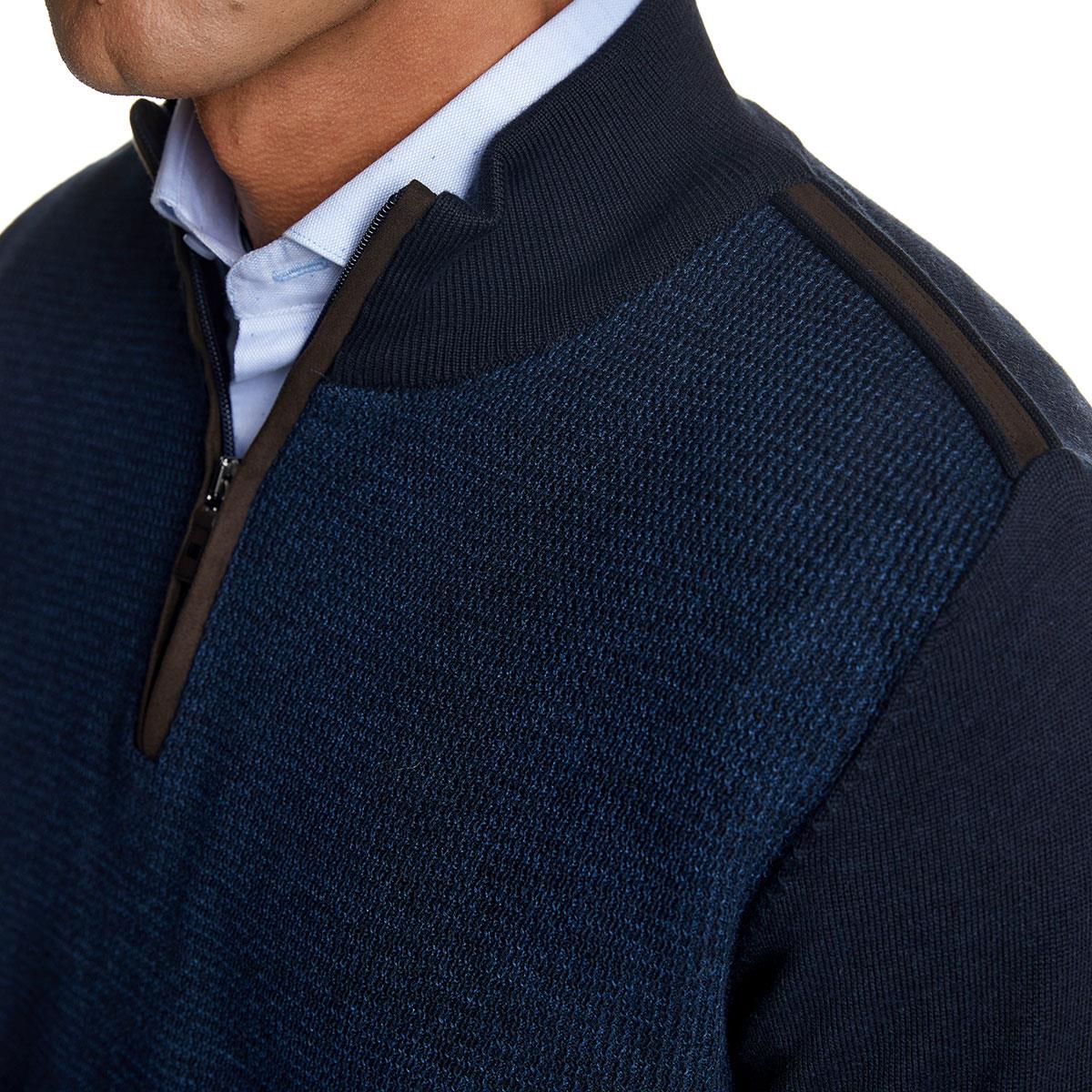 2027501 ΜΠΛΟΥΖΑ ZIP ΔΙΧΡΩΜΗ - BLUE