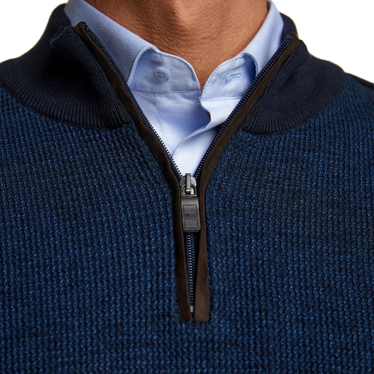 2027501 ΜΠΛΟΥΖΑ ZIP ΔΙΧΡΩΜΗ - BLUE