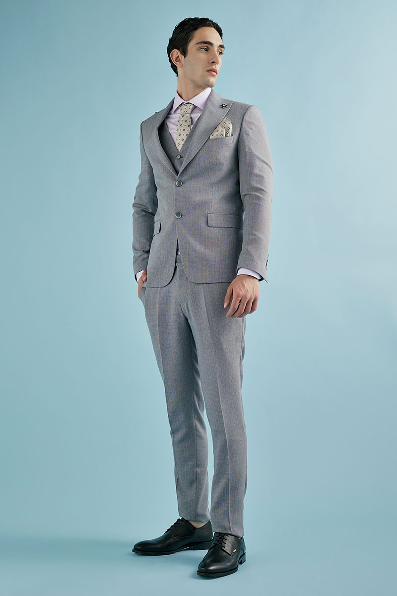 Alternative view of Ανδρικό Κοστούμι 20121G Slim Fit σε Γκρι Χρώμα Guy Laroche