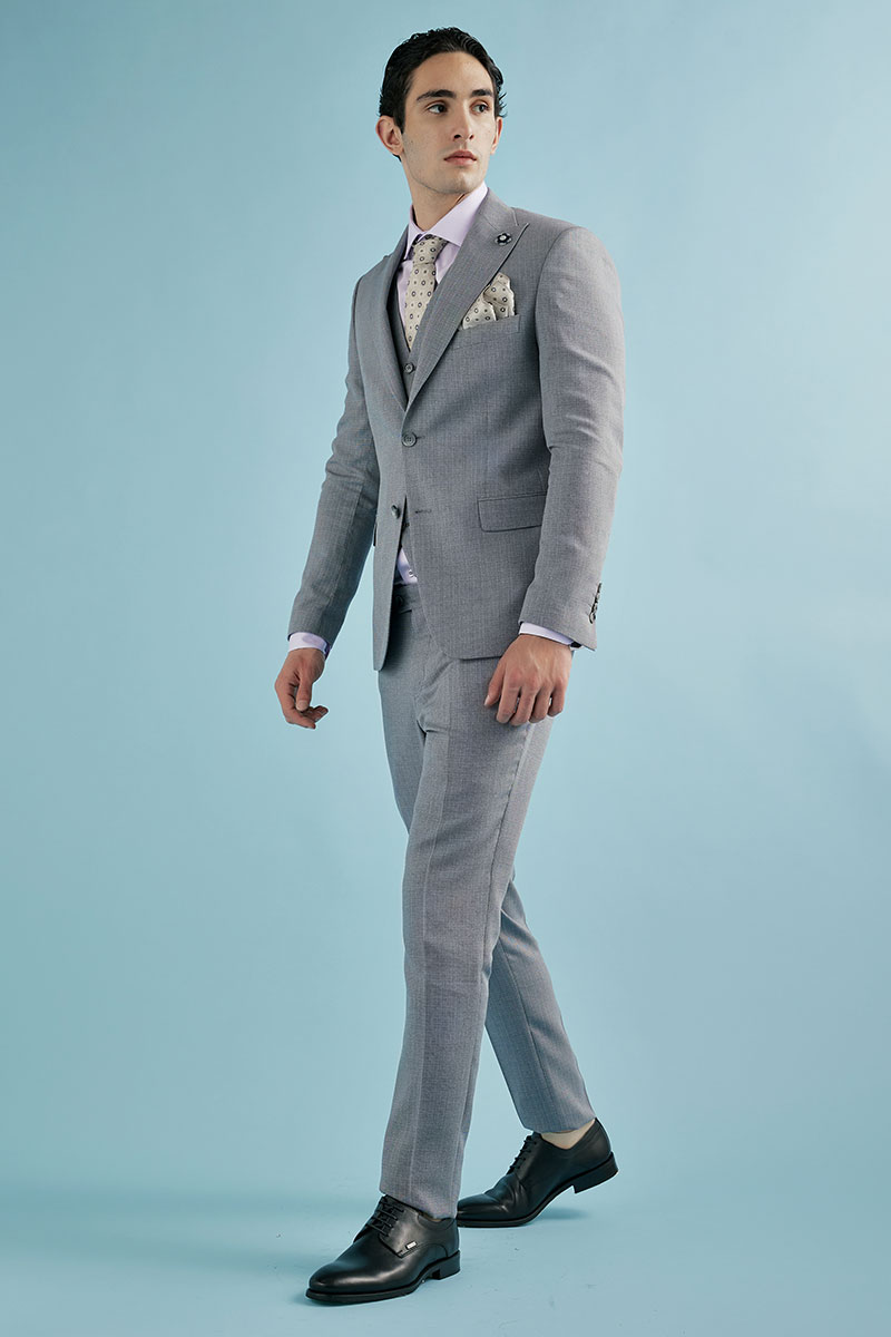 Ανδρικό Κοστούμι 20121G Slim Fit σε Γκρι Χρώμα Guy Laroche - Image 3