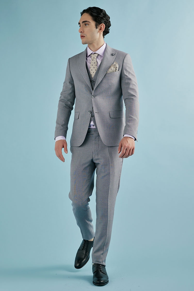 Ανδρικό Κοστούμι 20121G Slim Fit σε Γκρι Χρώμα Guy Laroche - Image 4