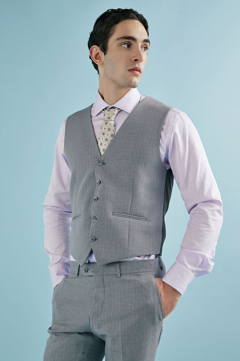 Ανδρικό Κοστούμι 20121G Slim Fit σε Γκρι Χρώμα Guy Laroche - Image 7
