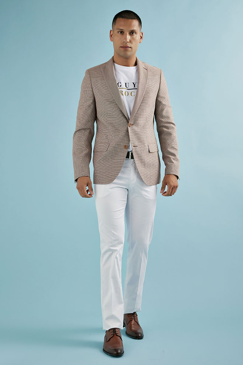 Alternative view of Ανδρικό Σακάκι 10121 Δίκουμπο σε Cinnamon Χρώμα και Slim Fit Γραμμή Guy Laroche