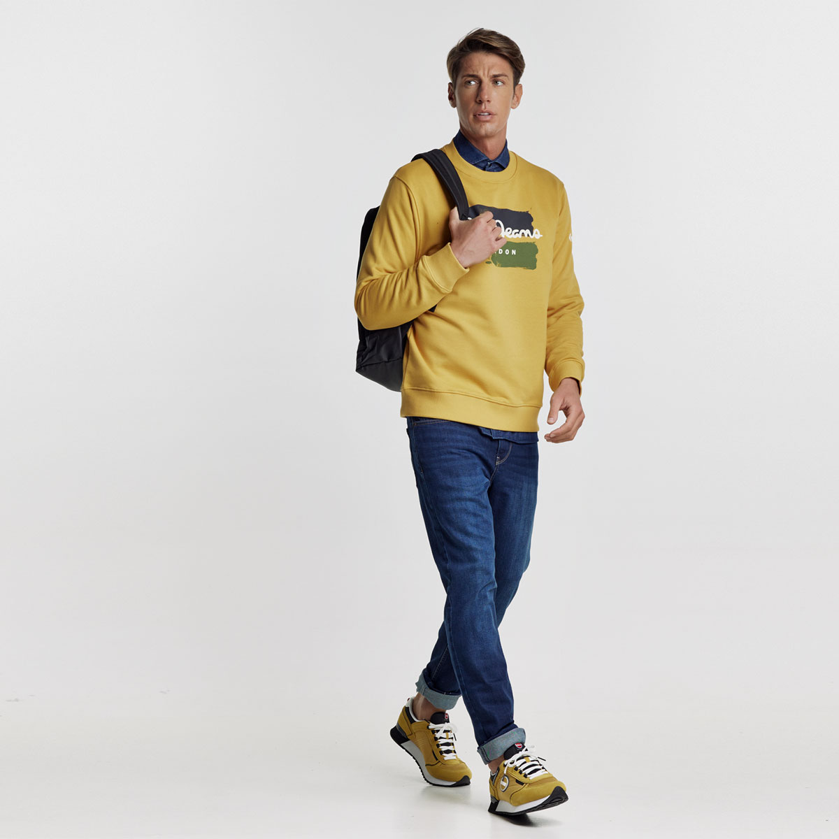 PEPE JEANS Ανδρική Μακρυμάνικη Φούτερ Μπλούζα 'PRESTYN' σε Ochre Yellow Χρώμα - Image 12