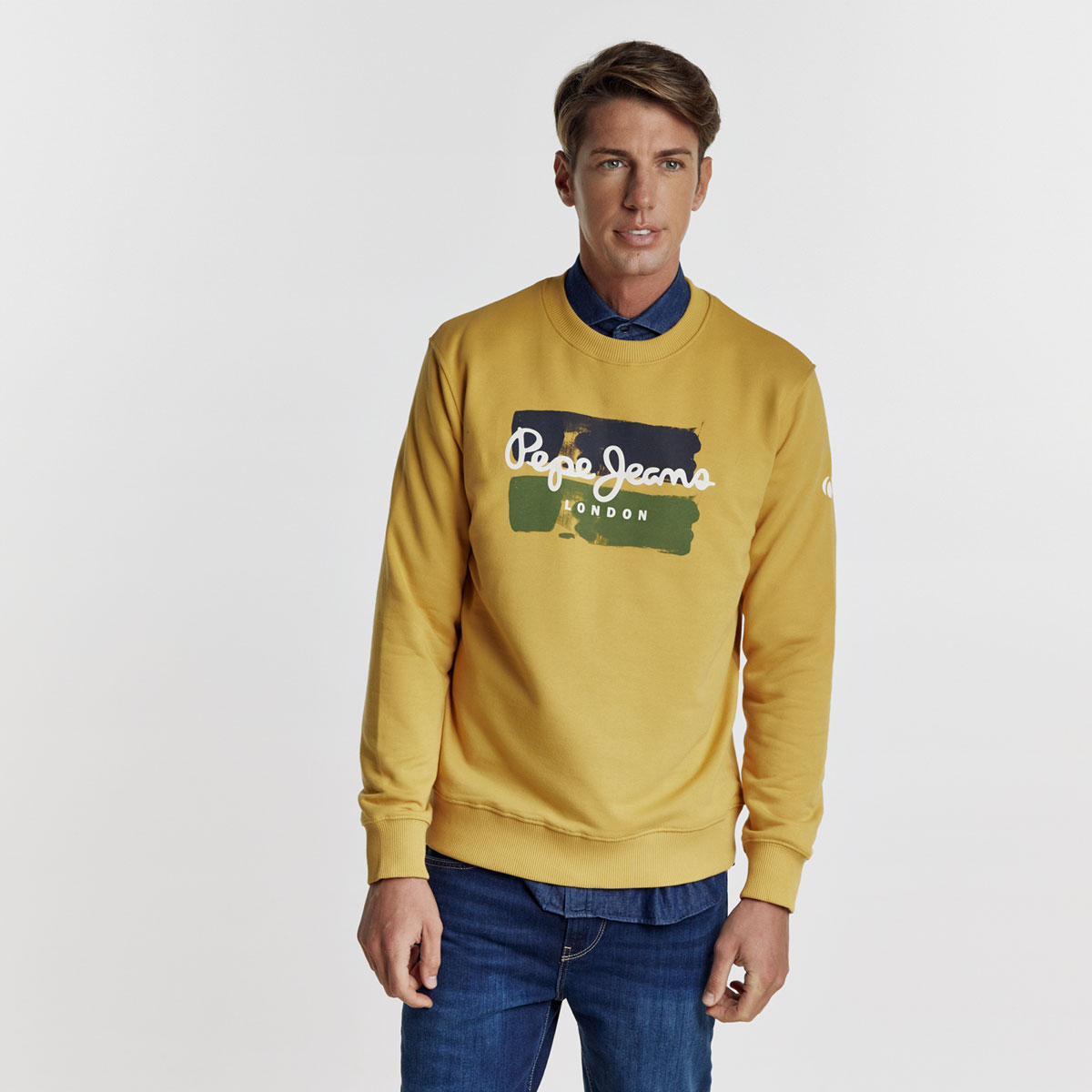 PEPE JEANS Ανδρική Μακρυμάνικη Φούτερ Μπλούζα 'PRESTYN' σε Ochre Yellow Χρώμα - Image 11