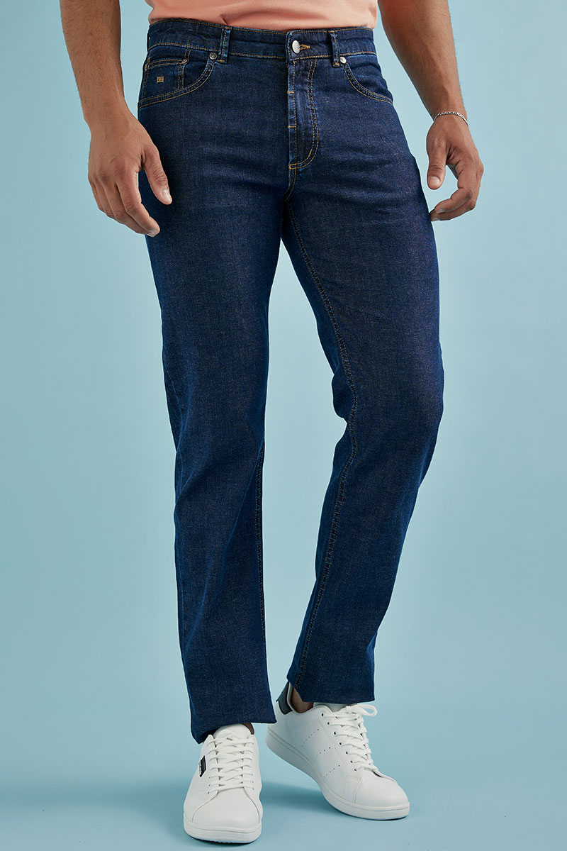 Ανδρικό Παντελόνι Τζιν σε Σκούρο Μπλε Χρώμα Slim Fit, Guy Laroche - Image 3