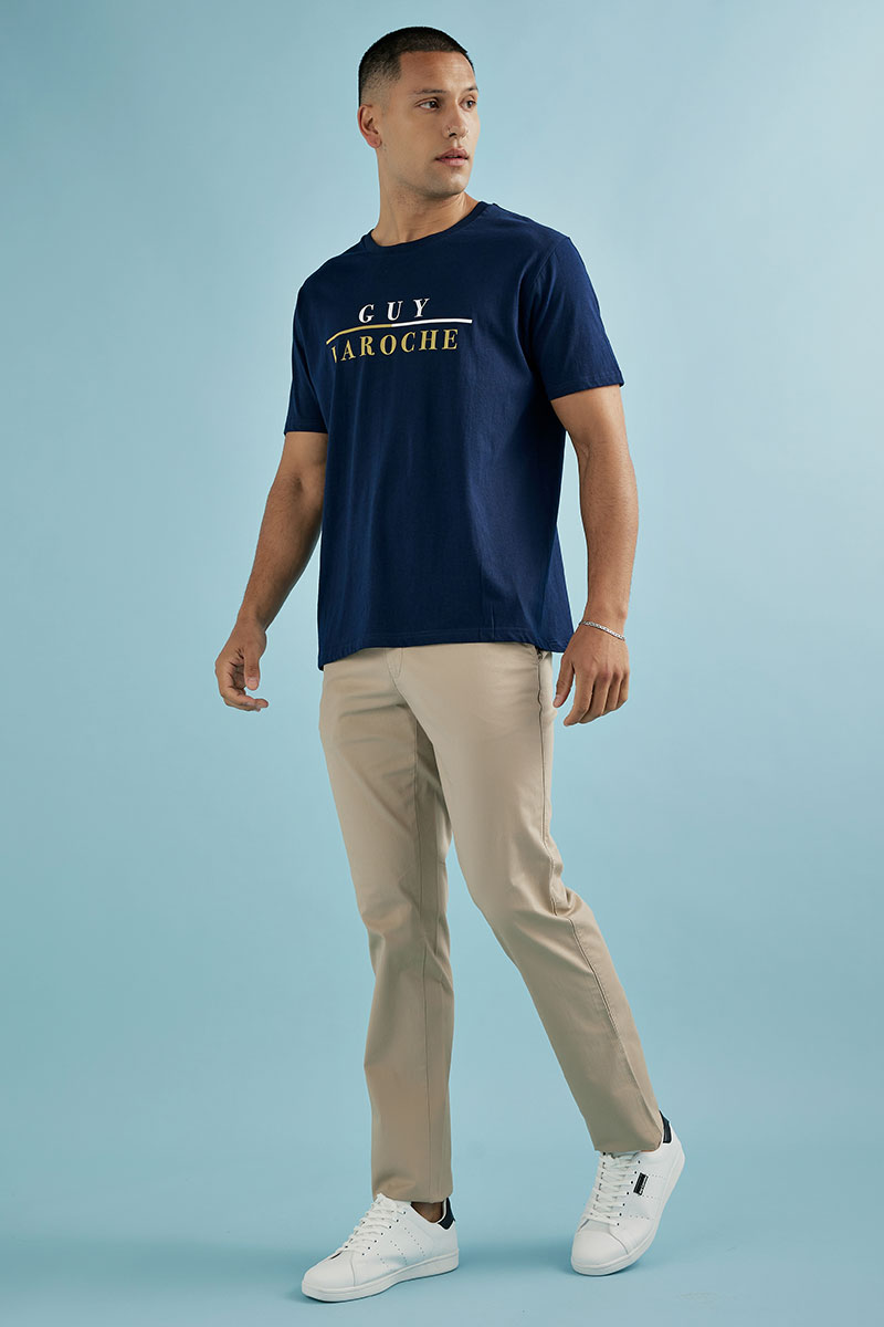 Alternative view of Guy Laroche Ανδρικό Βαμβακερό Κοντομάνικο T-Shirt σε Navy Blue Χρώμα