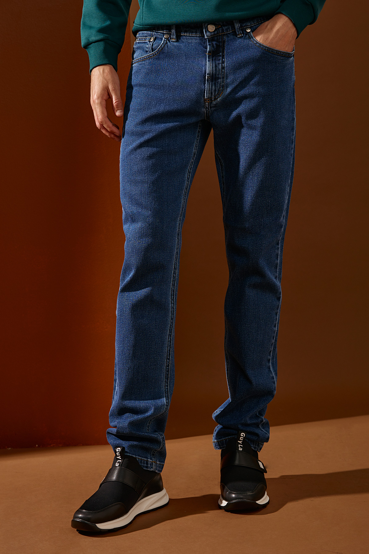 Ανδρικό Παντελόνι Τζιν σε Μπλε Χρώμα Slim Fit, Guy Laroche - Image 3