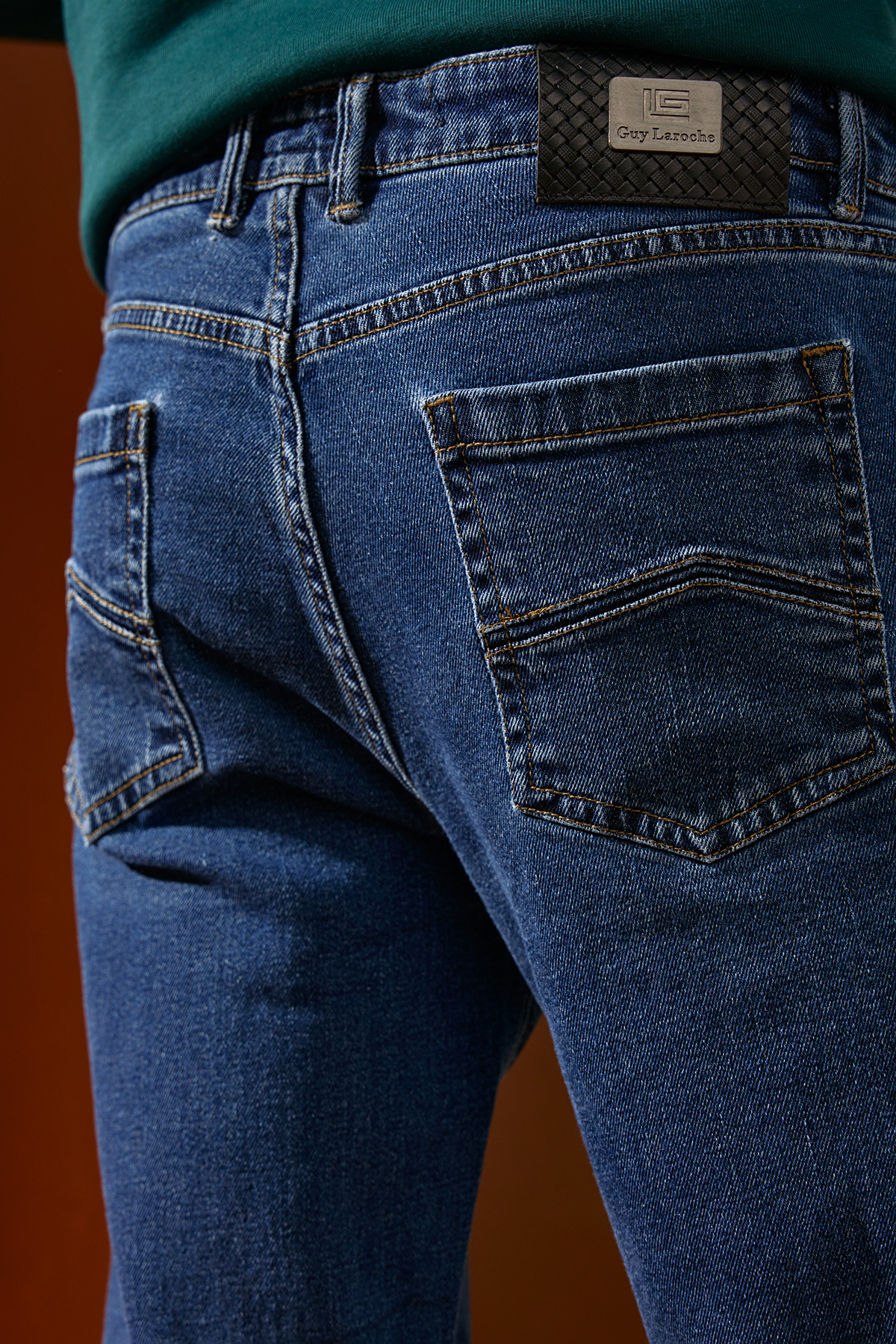 Ανδρικό Παντελόνι Τζιν σε Μπλε Χρώμα Slim Fit, Guy Laroche - Image 5