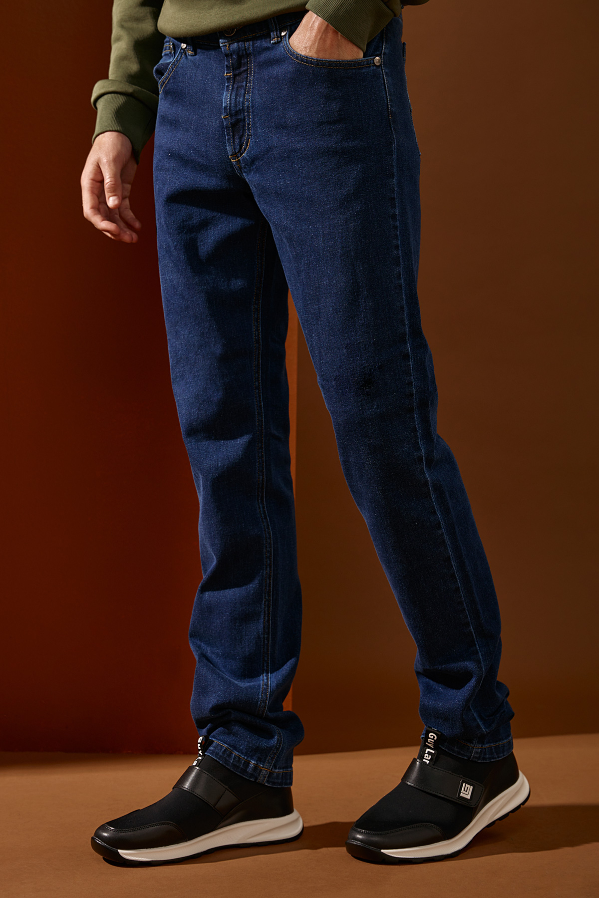 Ανδρικό Παντελόνι Τζιν σε Μπλε Χρώμα Slim Fit, Guy Laroche