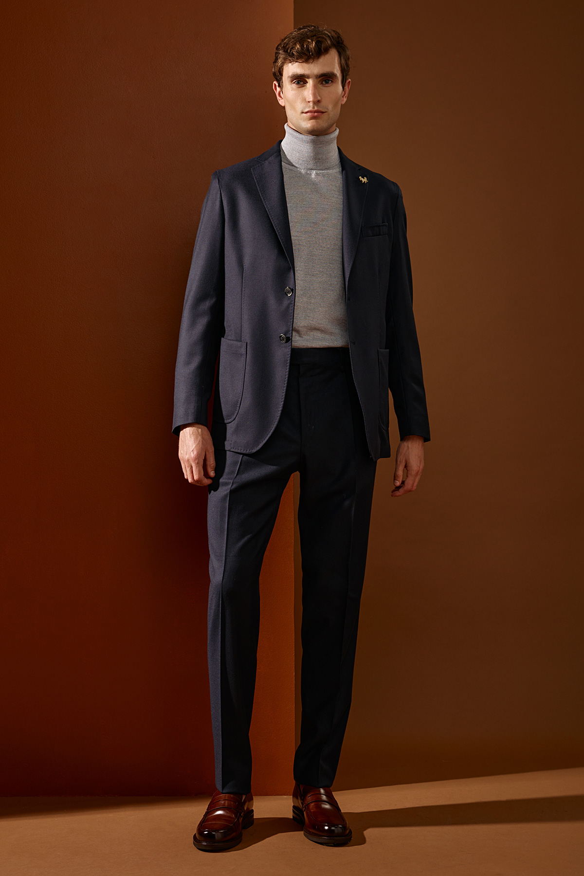 TOMBOLINI Ανδρικό Παντελόνι Με Slim Fit σε Dark Blue   Χρώμα