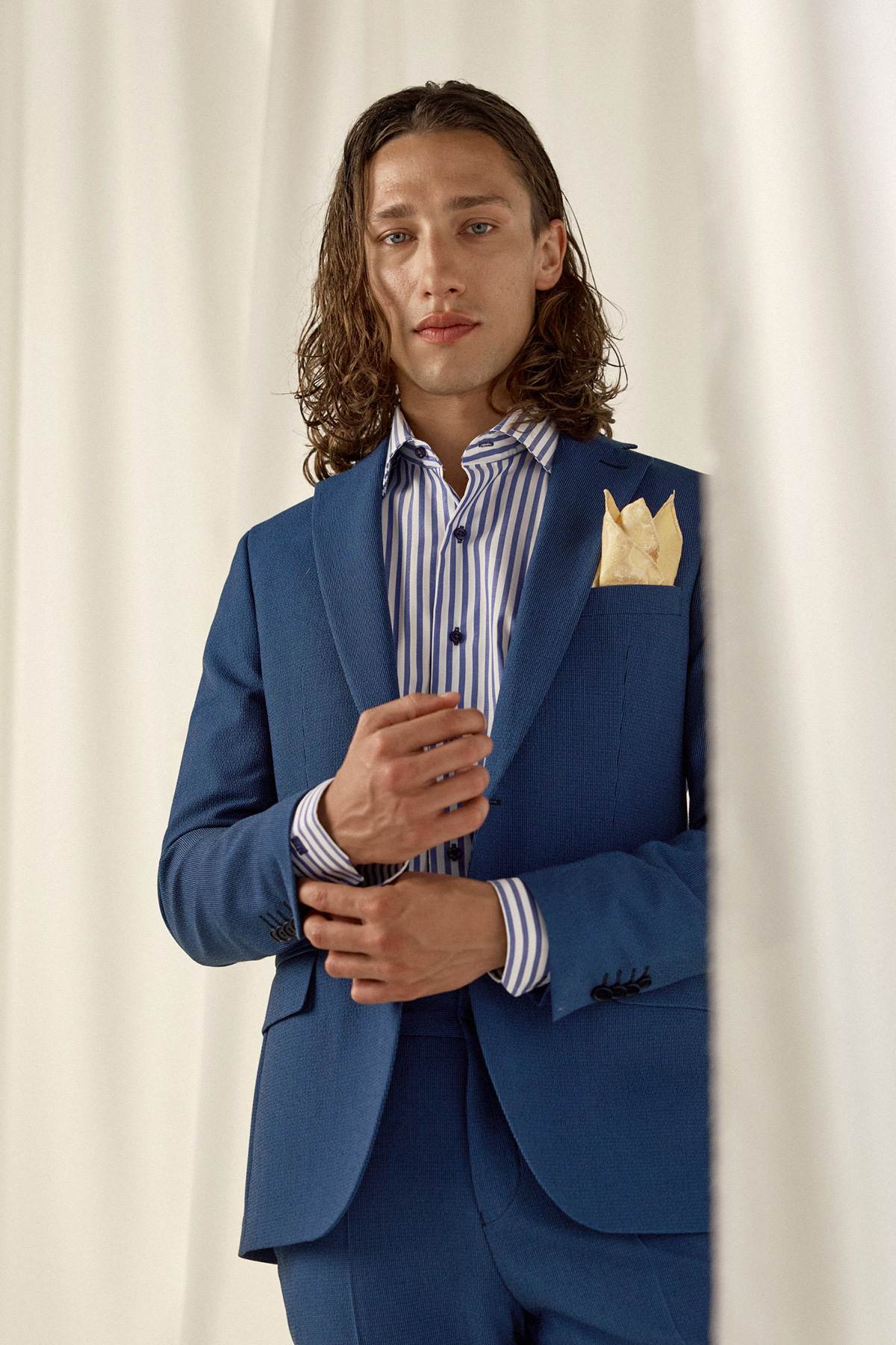 Ανδρικό Κοστούμι 853-088 Slim Fit σε Ραφ Χρώμα Bizzaro - Image 4