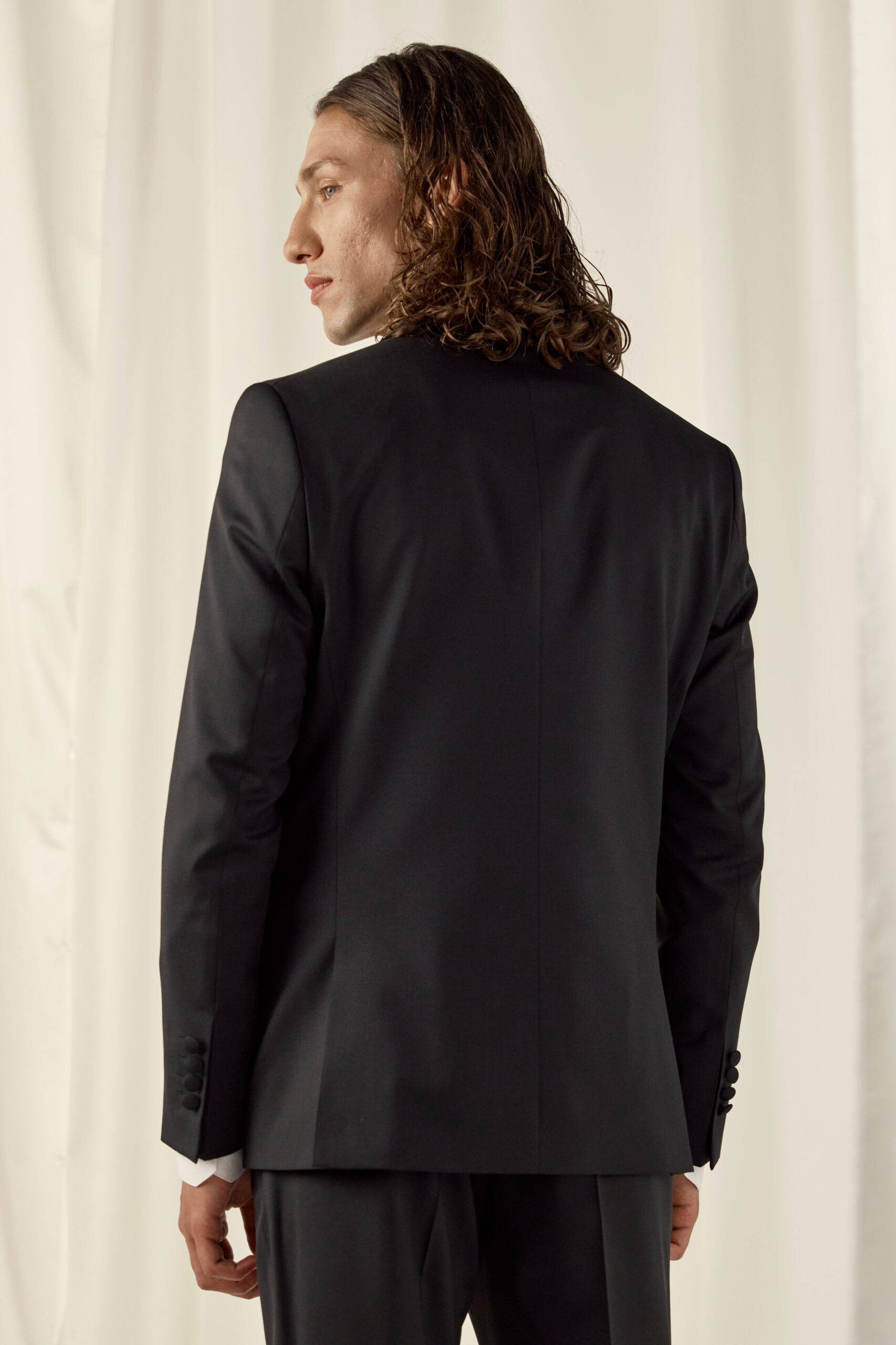Κοστούμι Σταυρωτό 957-096R σε Μαύρο Χρώμα και Slim Fit Εφαρμογή Bizzaro - Image 9