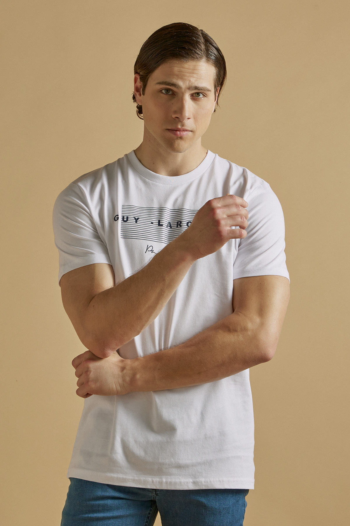 Guy Laroche Βαμβακερή Κοντομάνικη Μπλούζα T-Shirt σε White Χρώμα