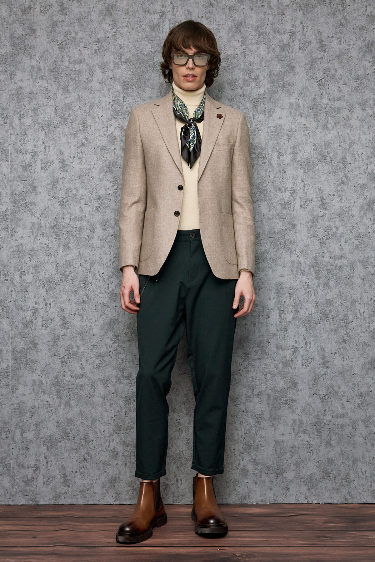 Alternative view of Bizzaro Σακάκ 853 σε BEIGE Χρώμα Με Εξωτερικές Τσέπες