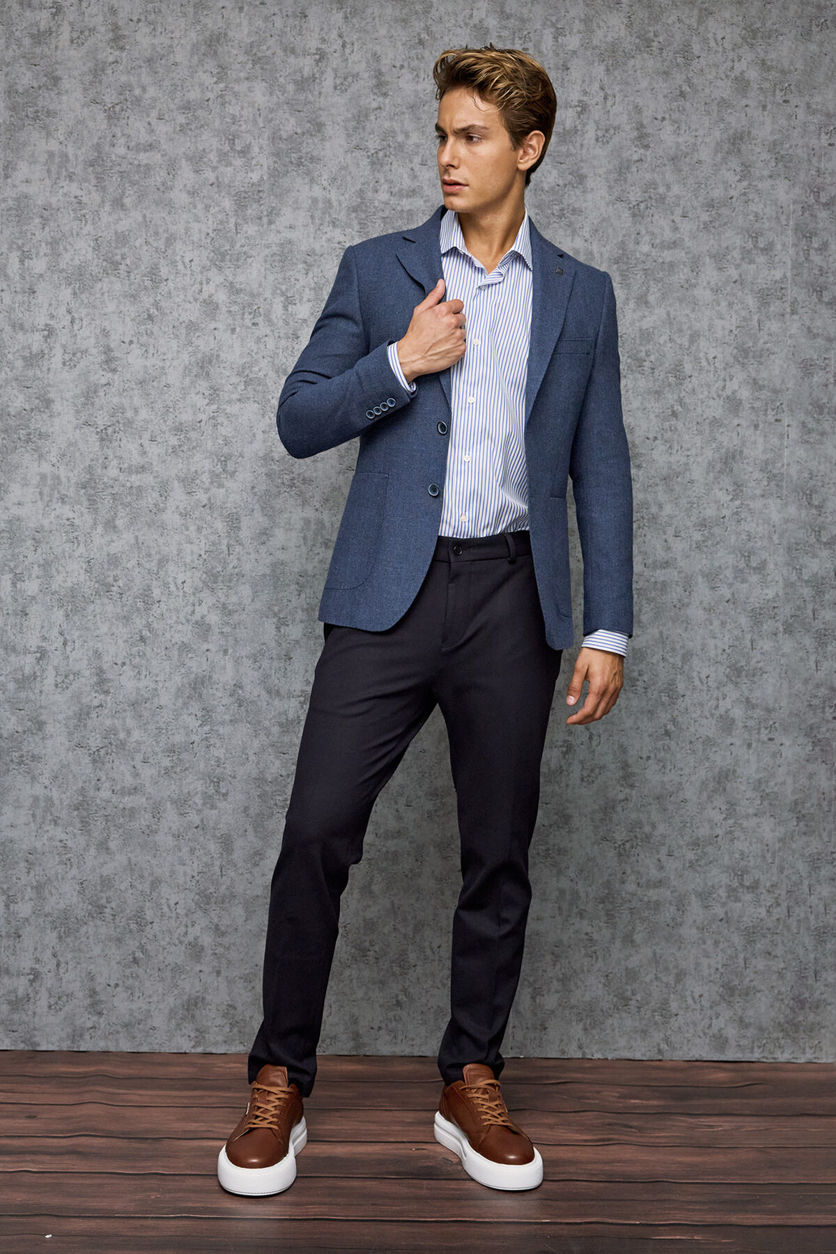 Alternative view of Guy Laroche Σακάκι 10853 σε Ραφ Μπλε Χρώμα Με Εξωτερικές Τσέπες