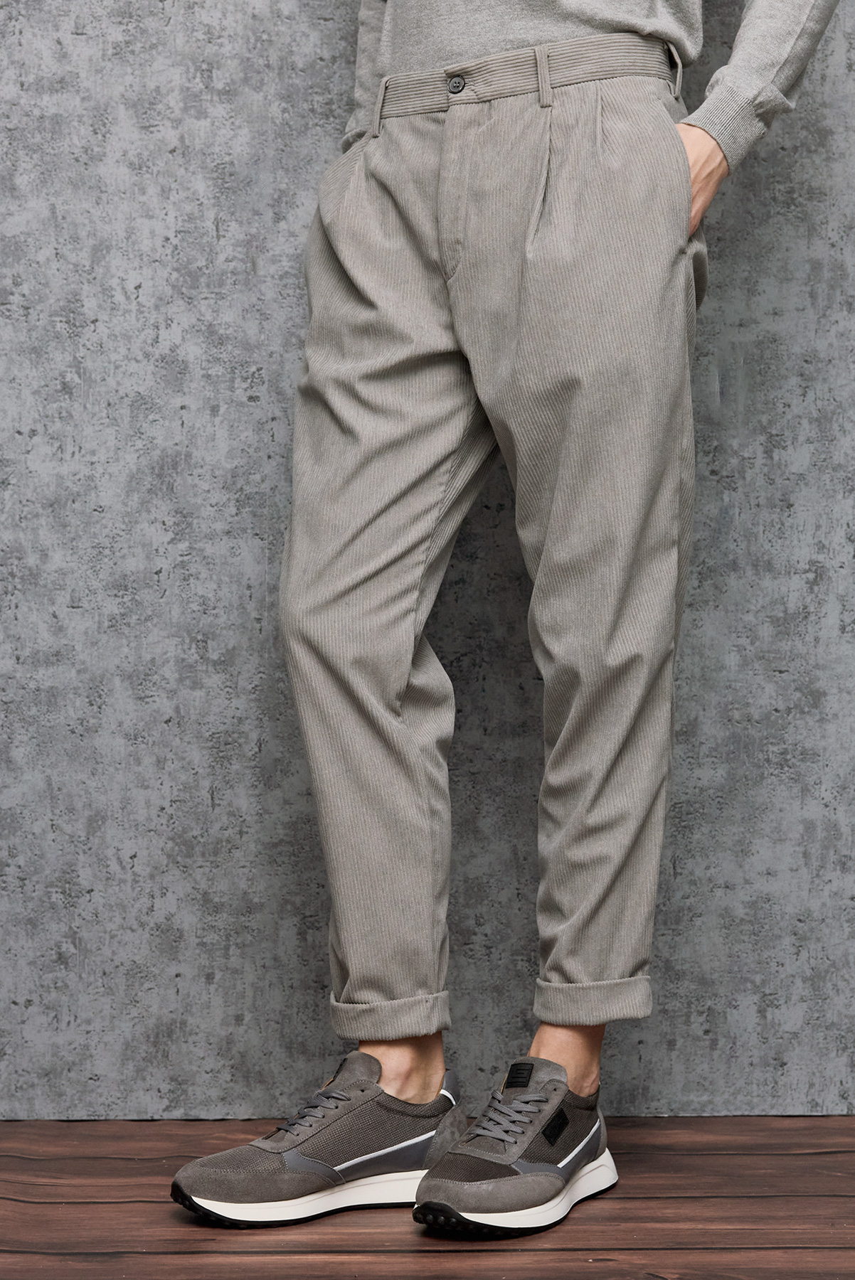 Παντελόνι Κοτλέ TRENDO σε Γκρί Χρώμα, BZR