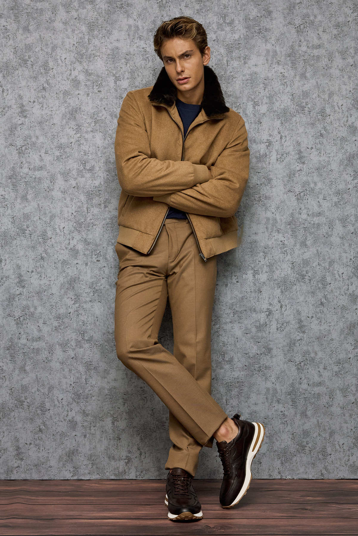 Guy Laroche BOMBER Με Οικολογική Γούνα σε CAMEL Χρώμα - Image 2