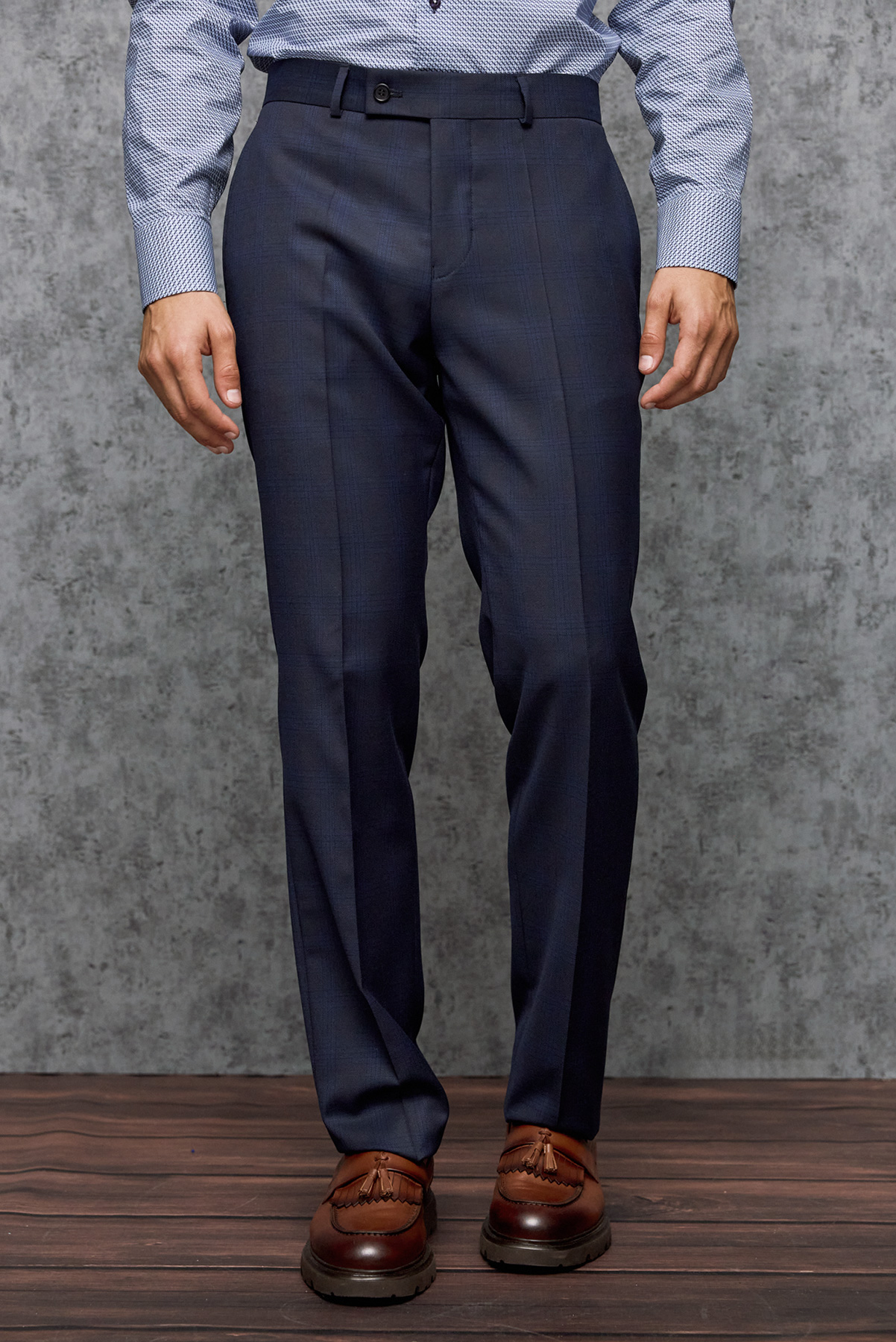 Ανδρικό Καρό Κοστούμι 32030 Regular Fit σε BLUE Χρώμα Guy Laroche - Image 10