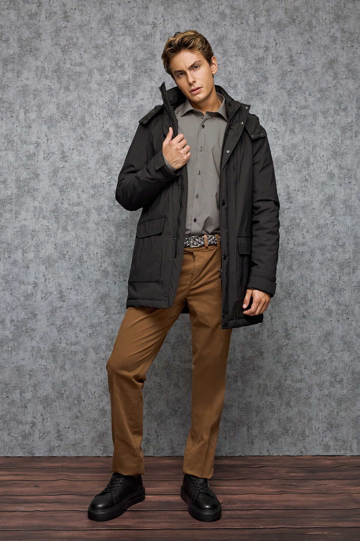 Alternative view of Guy Laroche Μπουφάν Με Κουκούλα σε BLACK Χρώμα