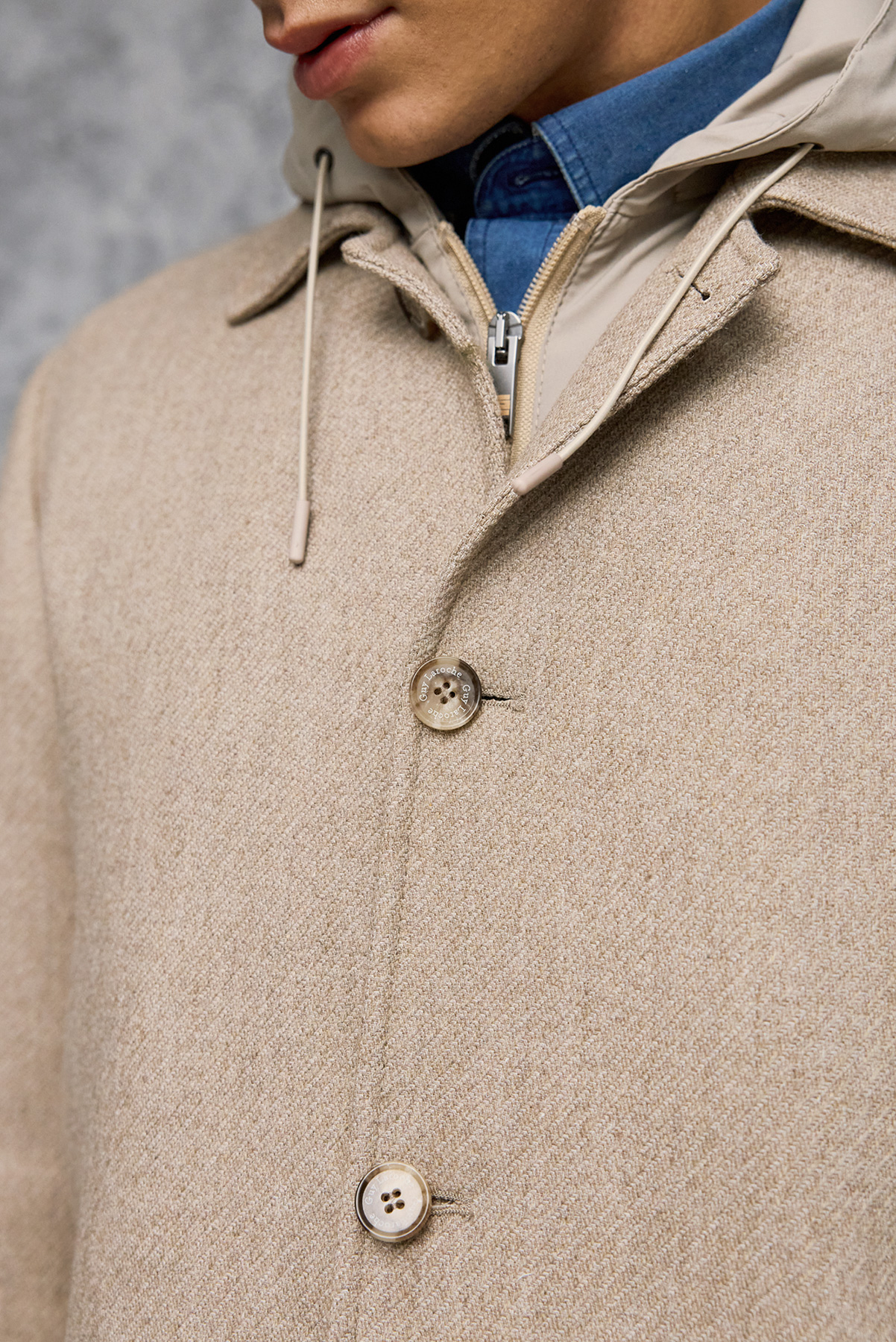 Guy Laroche Πανωφόρι Με Κουκούλα σε BEIGE Χρώμα - Image 7