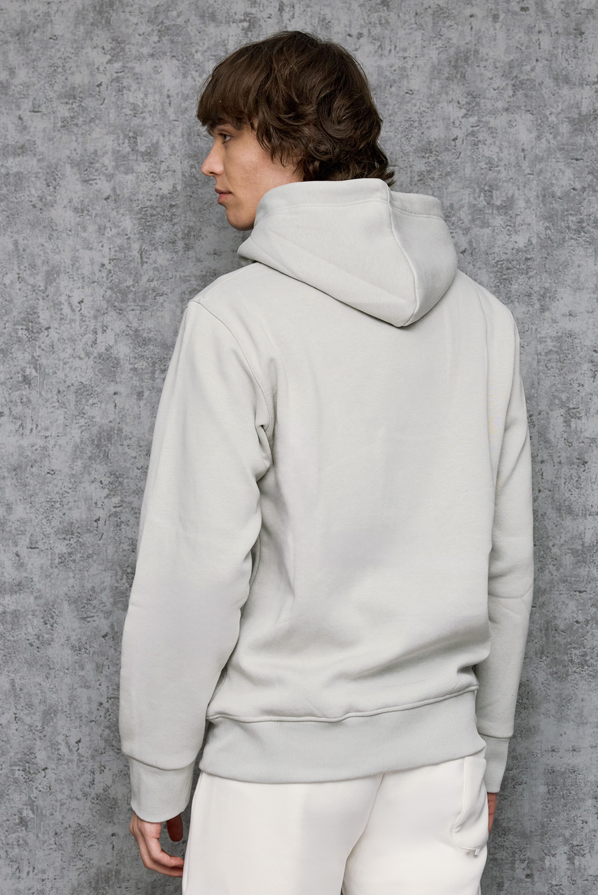 Guy Laroche Βαμβακερή Μπλούζα Hoody σε Regular Γραμμή και Light Grey Χρώμα - Image 4