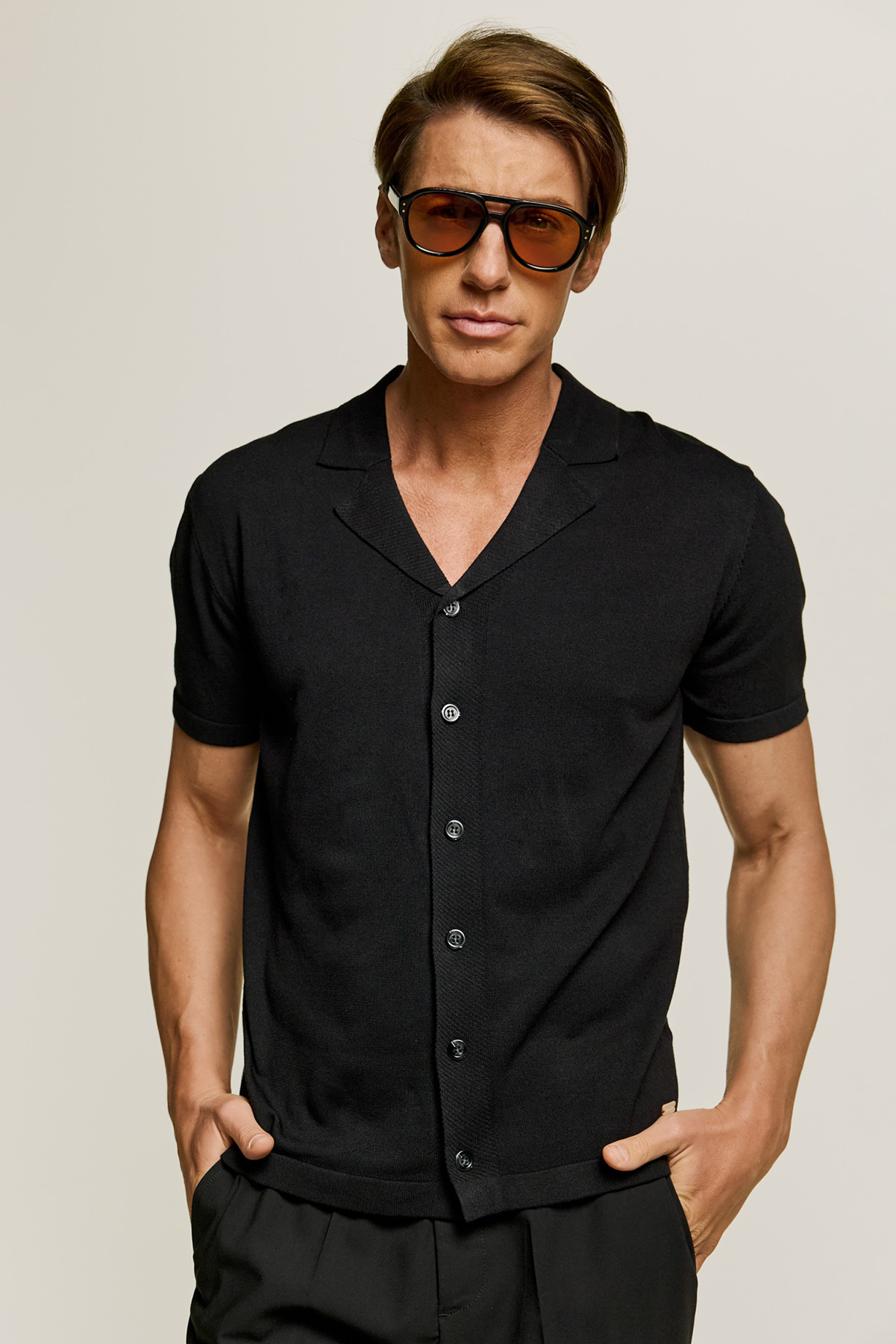 Gianni Lupo  Πουκάμισο σε Black Χρώμα με loose Fit Εφαρμογή