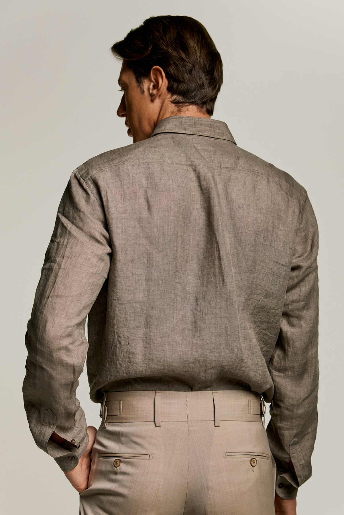 Bizzaro Παντελόνι με Μία Πιέτα 096R σε Slim Εφαρμογή, σε MOKA Χρώμα - Image 5