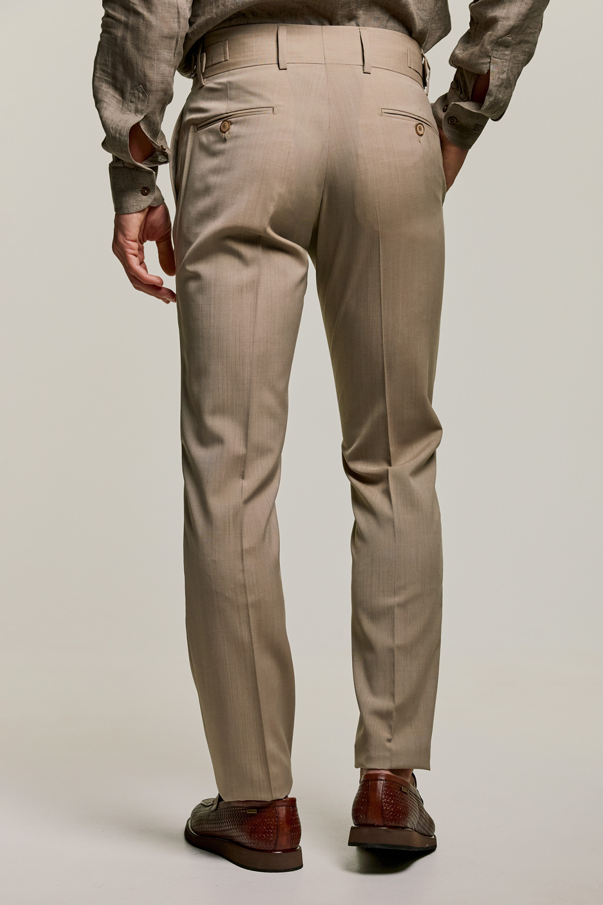 Bizzaro Παντελόνι με Μία Πιέτα 096R σε Slim Εφαρμογή, σε MOKA Χρώμα - Image 6