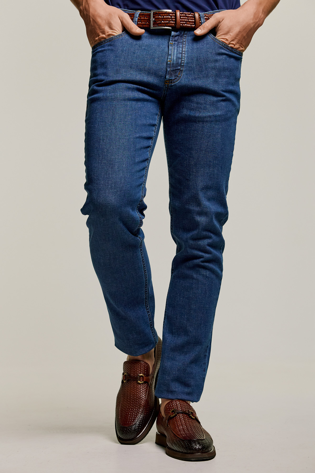 Ανδρικό Παντελόνι Τζιν σε Μπλε Χρώμα Slim Fit, Guy Laroche - Image 3