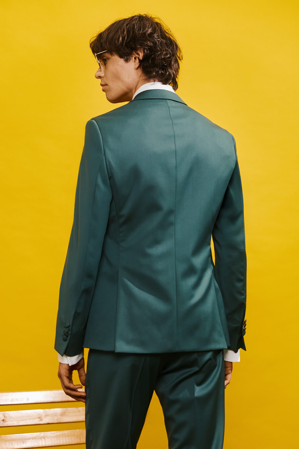 Alternative view of Bizzaro Κοστούμι Γάμου SMOKIN-096R Slim fit Smaragdi Χρώμα