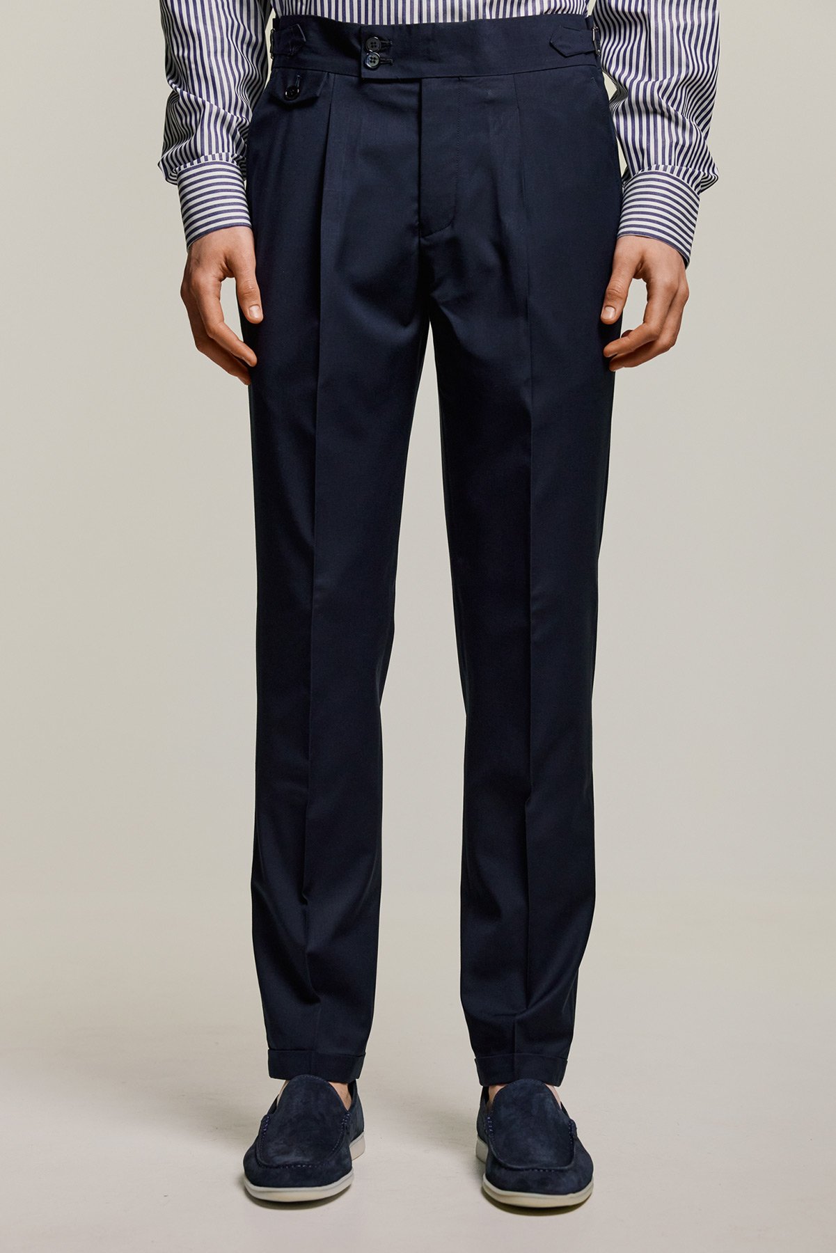 Bizzaro Κοστούμι με Μυτερό Πέτο σε Blue Χρώμα 856 και Slim Fit Εφαρμογή - Image 5