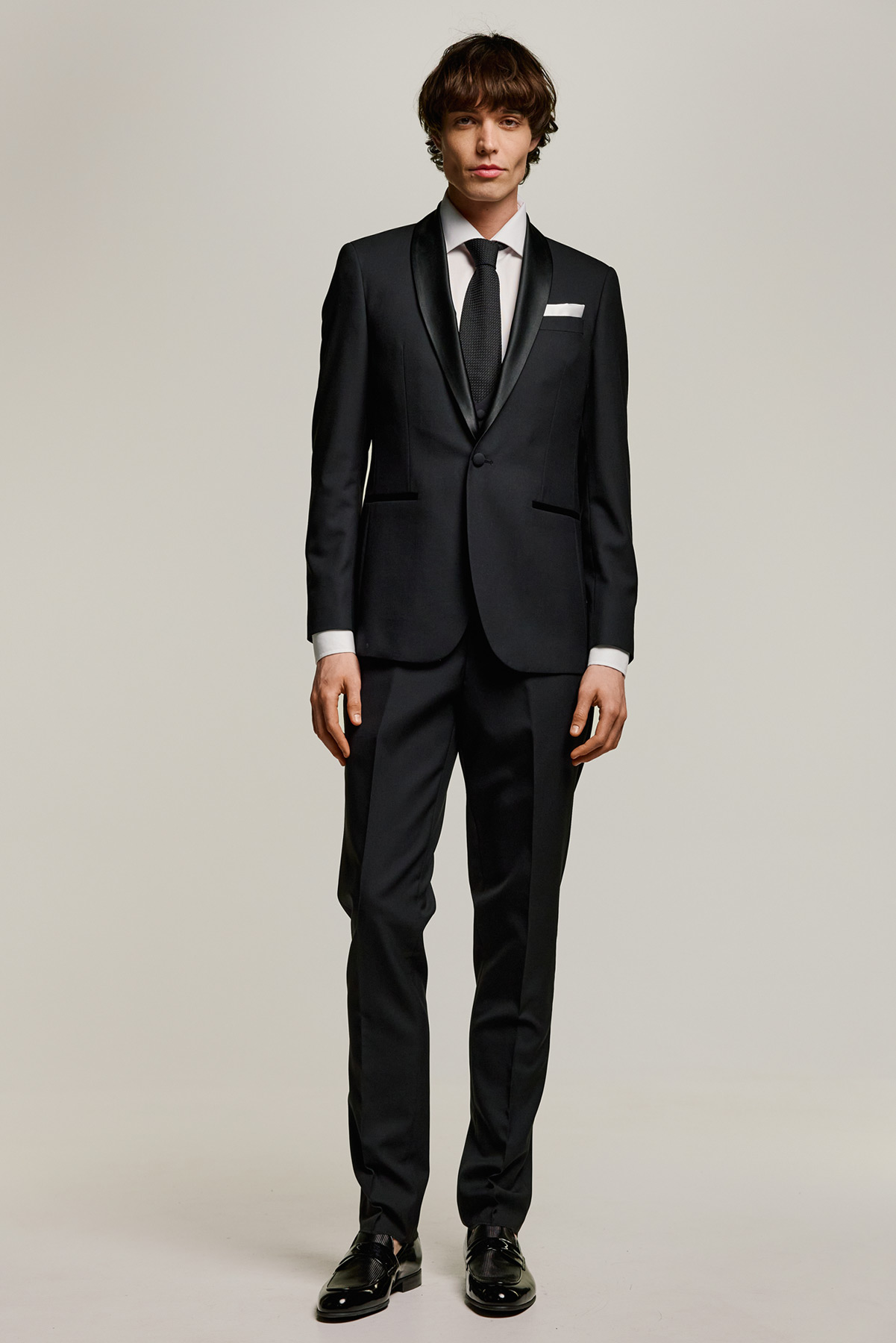 Alternative view of Bizzaro Κοστούμι Γάμου SMOKIN με Γιλέκο Slim fit  BLACK Χρώμα