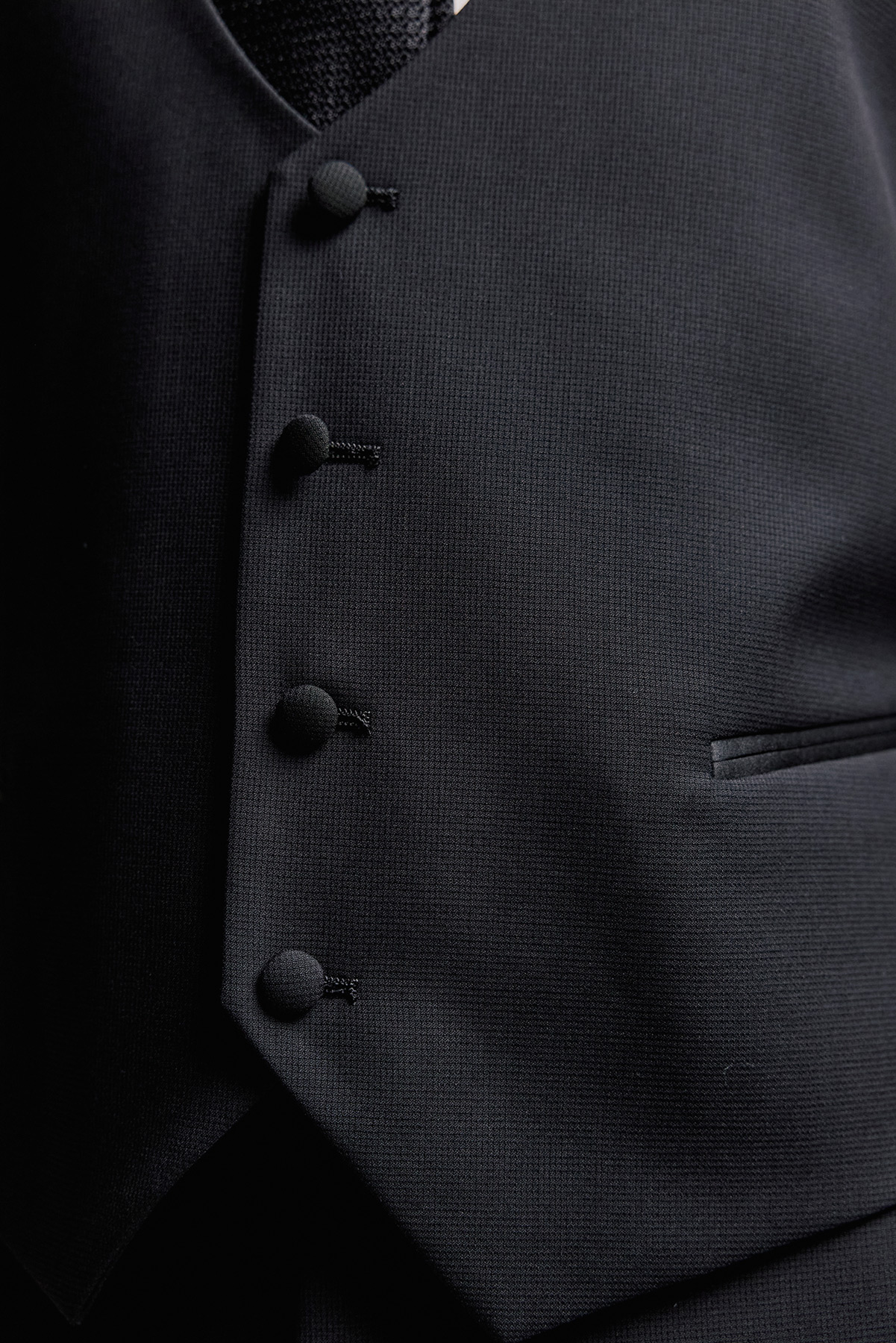 Bizzaro Κοστούμι Γάμου SMOKIN με Γιλέκο Slim fit BLACK Χρώμα - Image 11