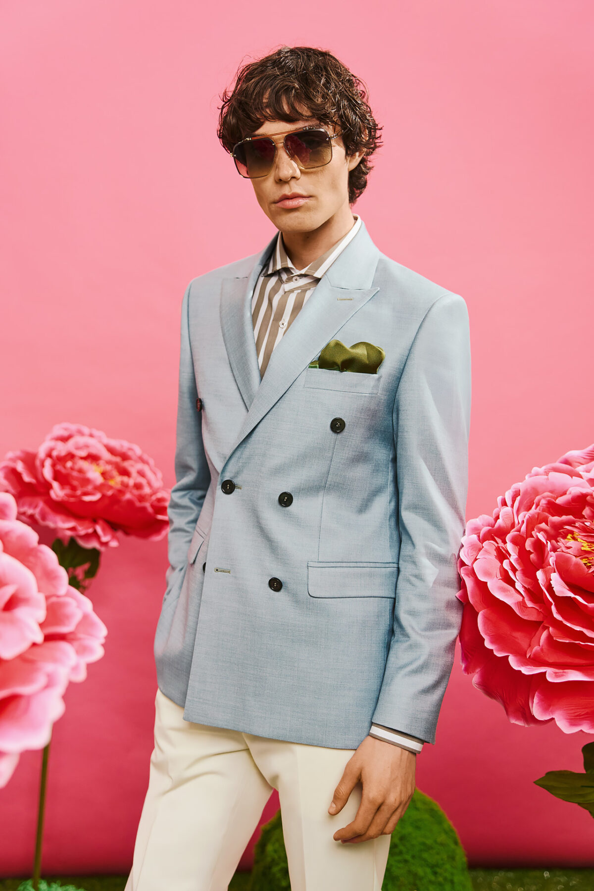 Alternative view of BIZZARO Σακάκι Σταυρωτό  σε MENTA και Slim Fit Εφαρμογή