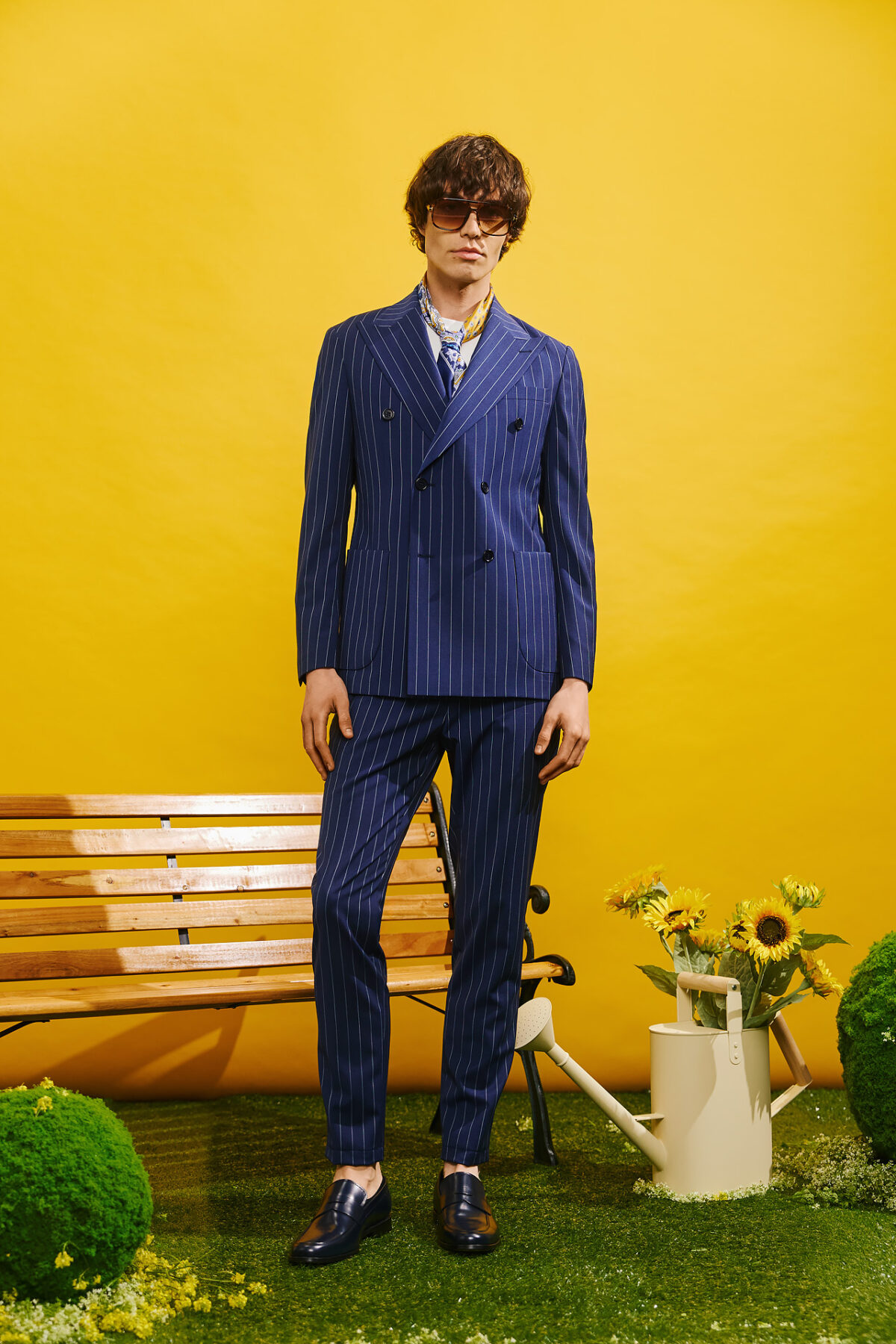 Bizzaro Κοστούμι Σταυρωτό 757-088 σε BLUE Χρώμα και Slim Fit Εφαρμογή