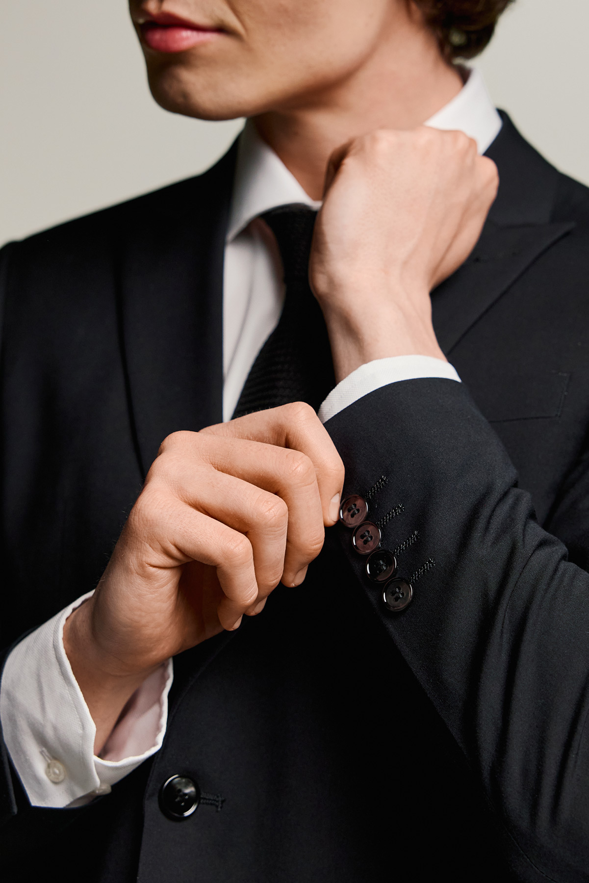 Bizzaro Κοστούμι με Μυτερό Πέτο και Γιλέκο σε BLACK Χρώμα 856NG και Slim Fit Εφαρμογή - Image 5