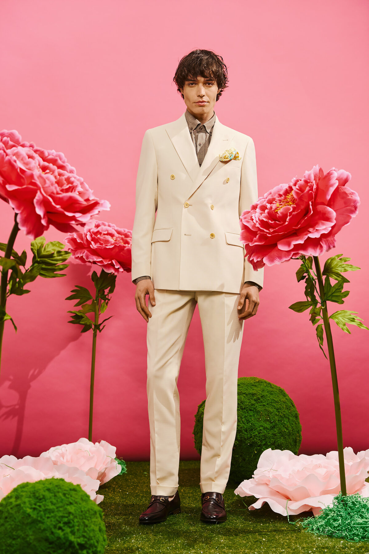 Alternative view of BIZZARO Σακάκι Σταυρωτό  σε ΕΚΡΟΥ και Slim Fit Εφαρμογή