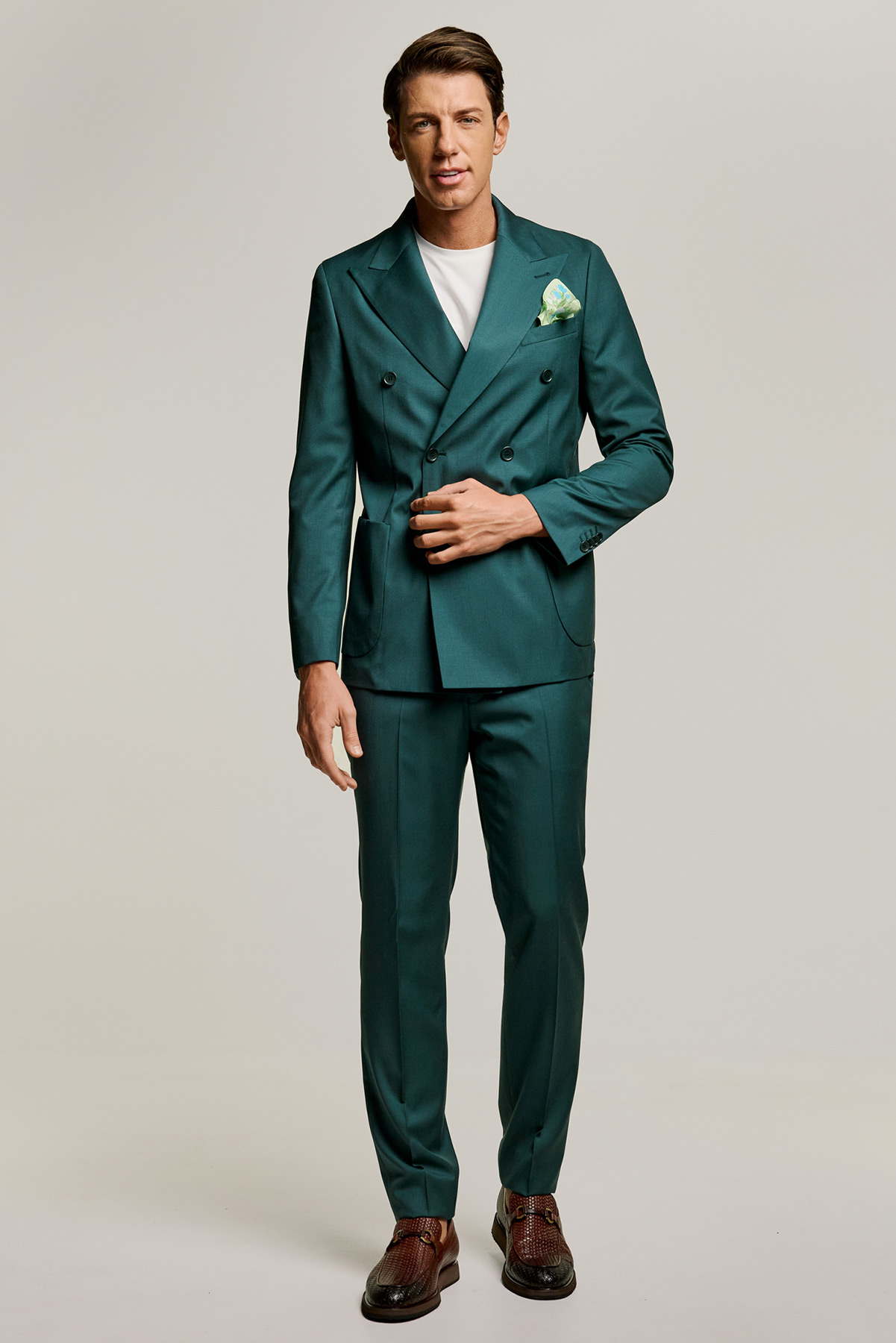 Alternative view of Guy Laroche  Κοστούμι Σταυρωτό 10757-081 σε Smaragdi Χρώμα και Slim Fit Εφαρμογή