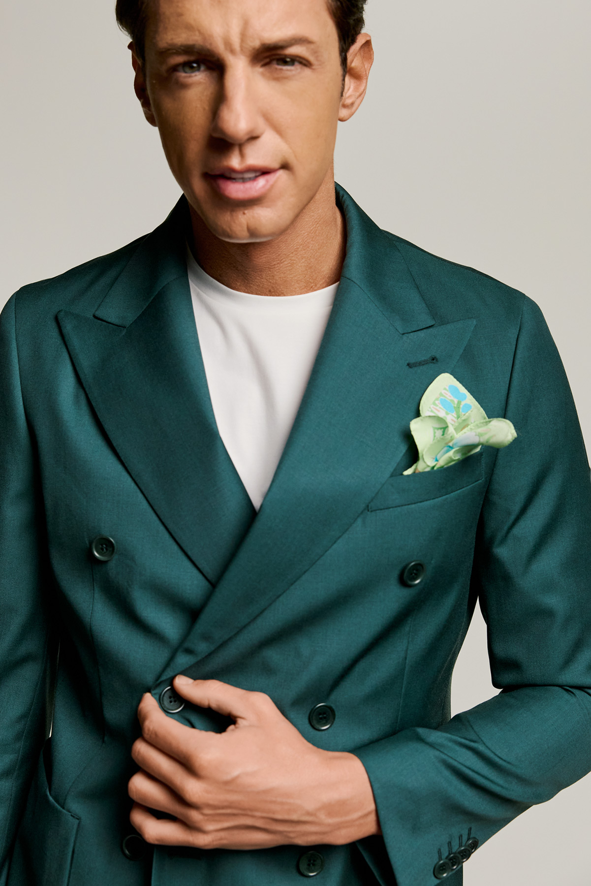 Guy Laroche Κοστούμι Σταυρωτό 10757-081 σε Smaragdi Χρώμα και Slim Fit Εφαρμογή - Image 8