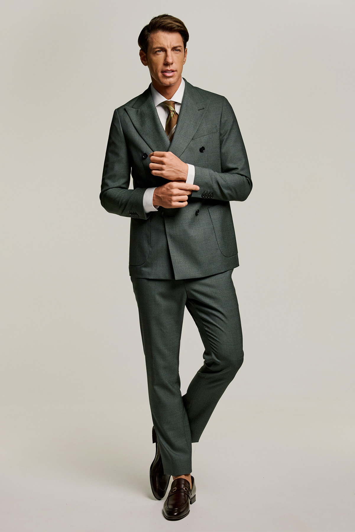 Guy Laroche Κοστούμι Σταυρωτό 10757-081 σε GREEN Χρώμα και Slim Fit Εφαρμογή