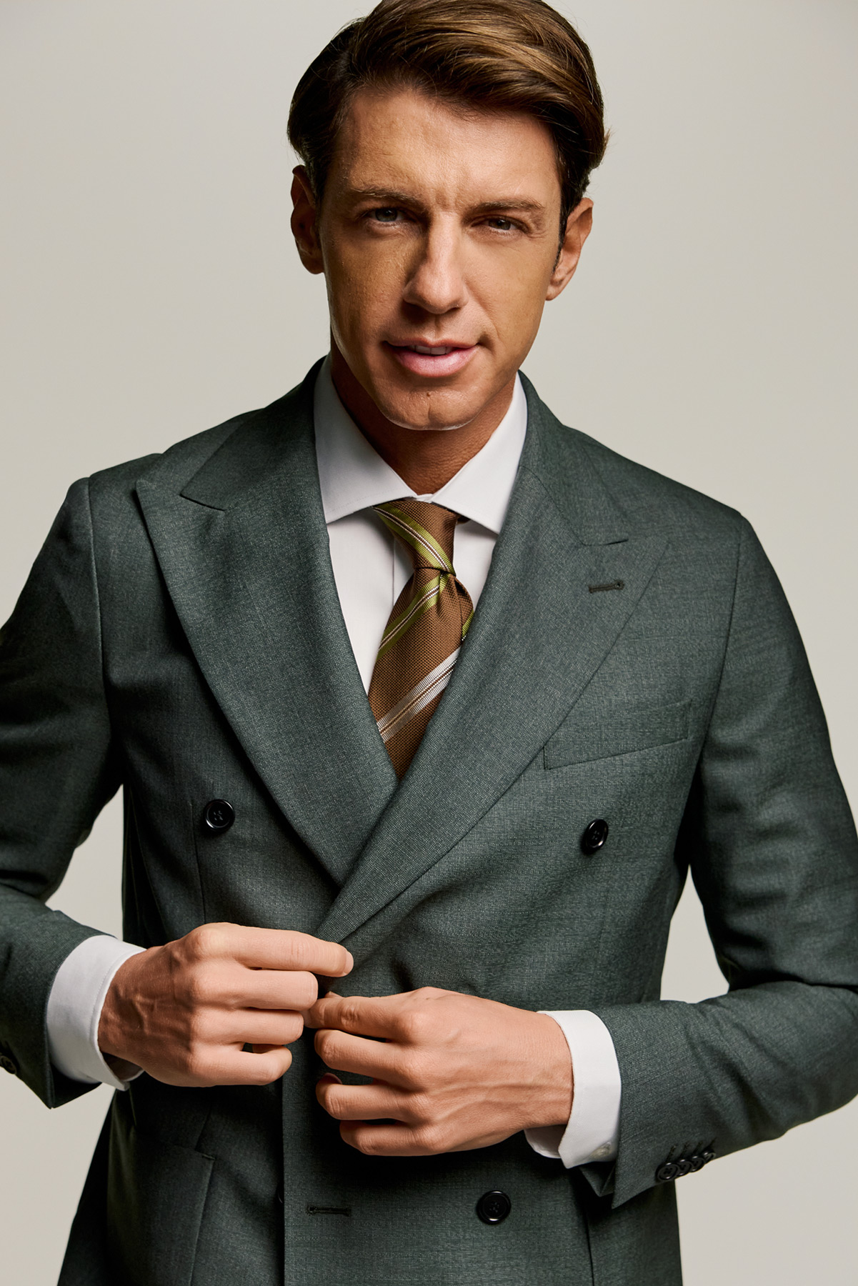 Guy Laroche Κοστούμι Σταυρωτό 10757-081 σε GREEN Χρώμα και Slim Fit Εφαρμογή - Image 3