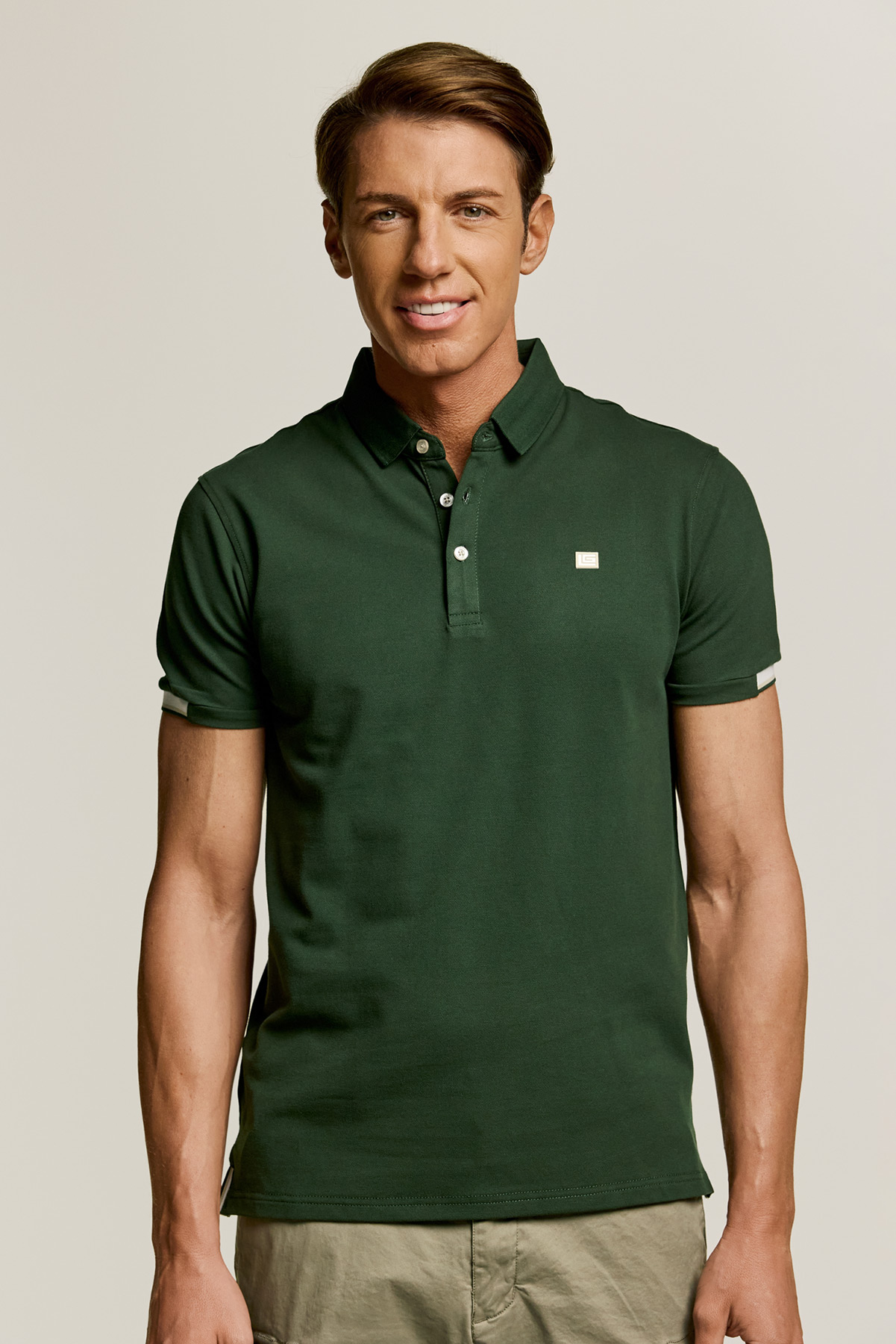 Alternative view of Guy Laroche Βαμβακερή Κοντομάνικη Μπλούζα Πόλο σε GREEN Χρώμα