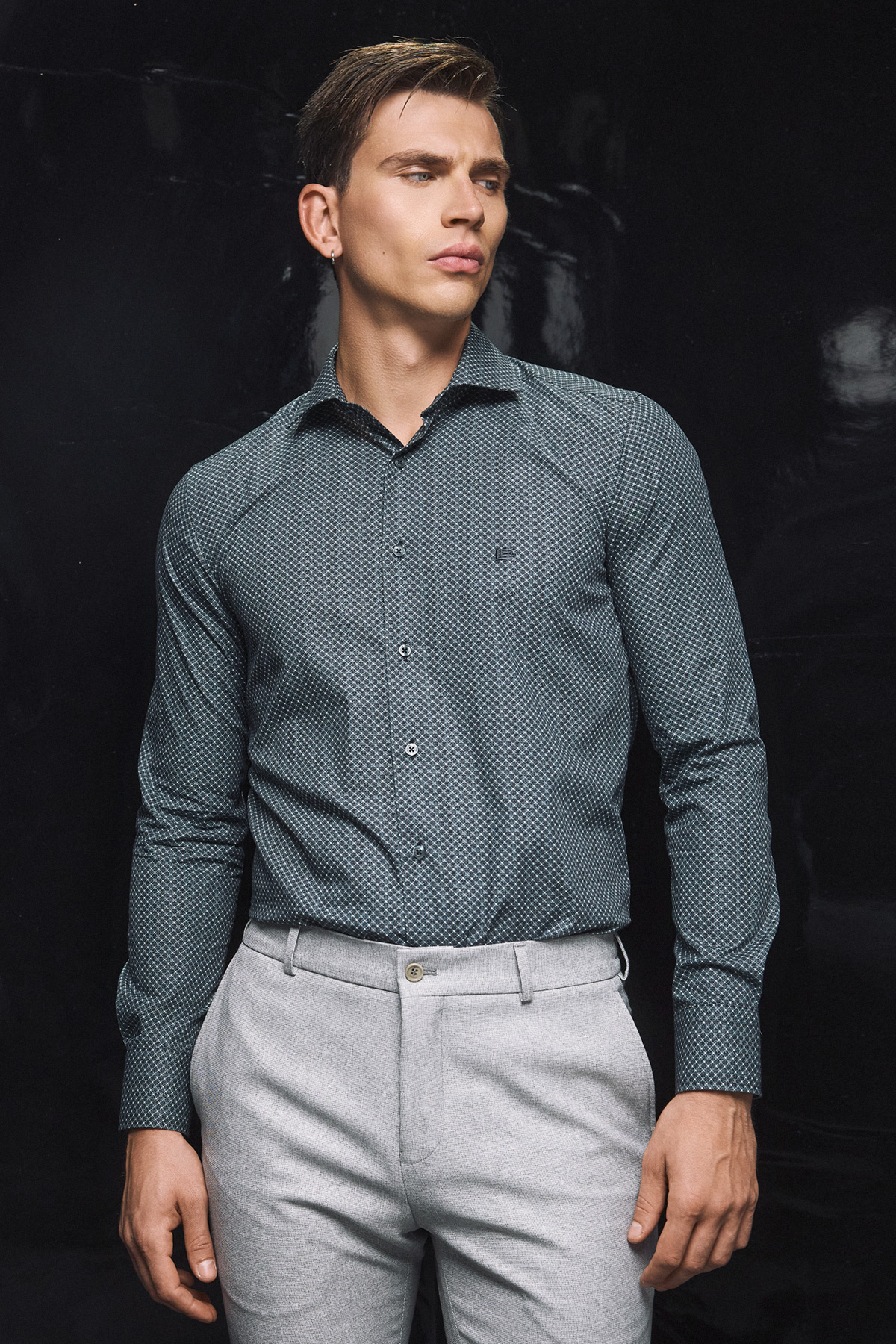 Guy Laroche Πουκάμισο Slim Fit σε Grey Χρώμα - Image 5