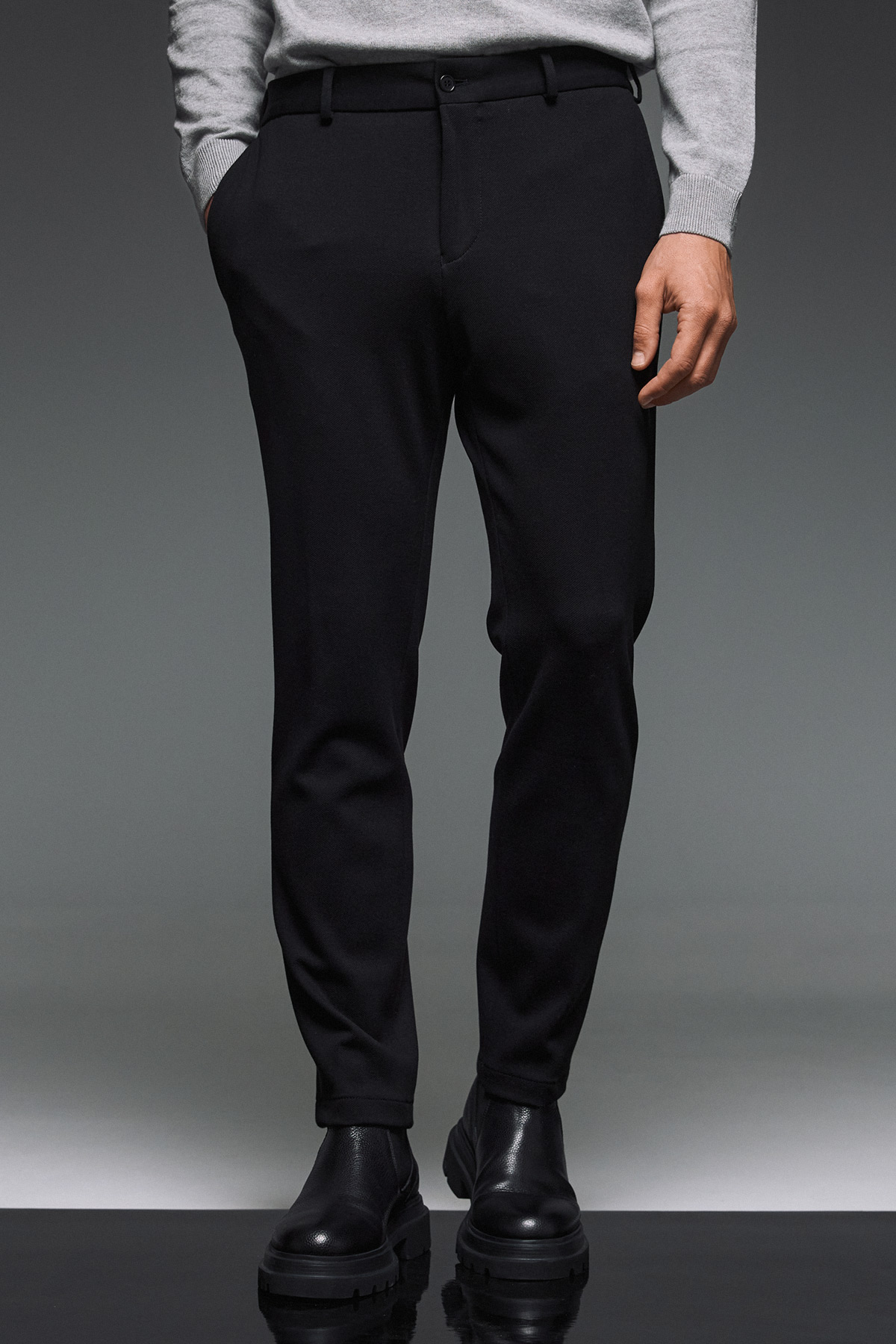 Alternative view of BIZZARO  Παντελόνι με Λάστιχο στη Μέση σε Μαύρο Χρώμα